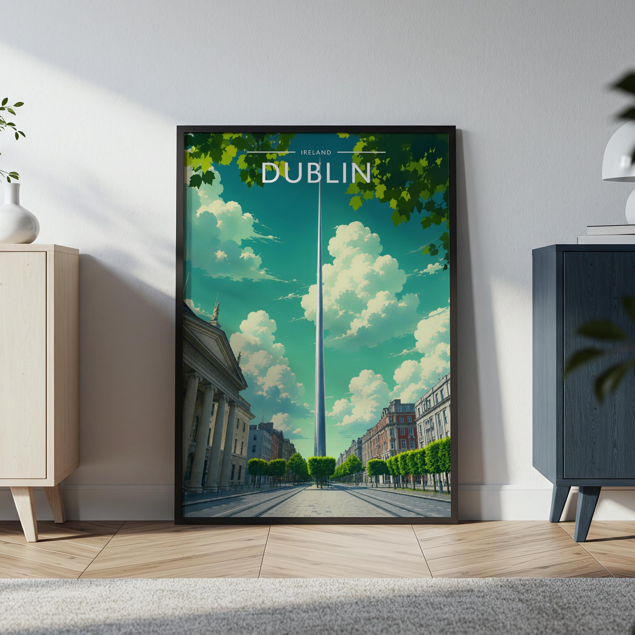 Dublin #4 Travel Poster in a black frame