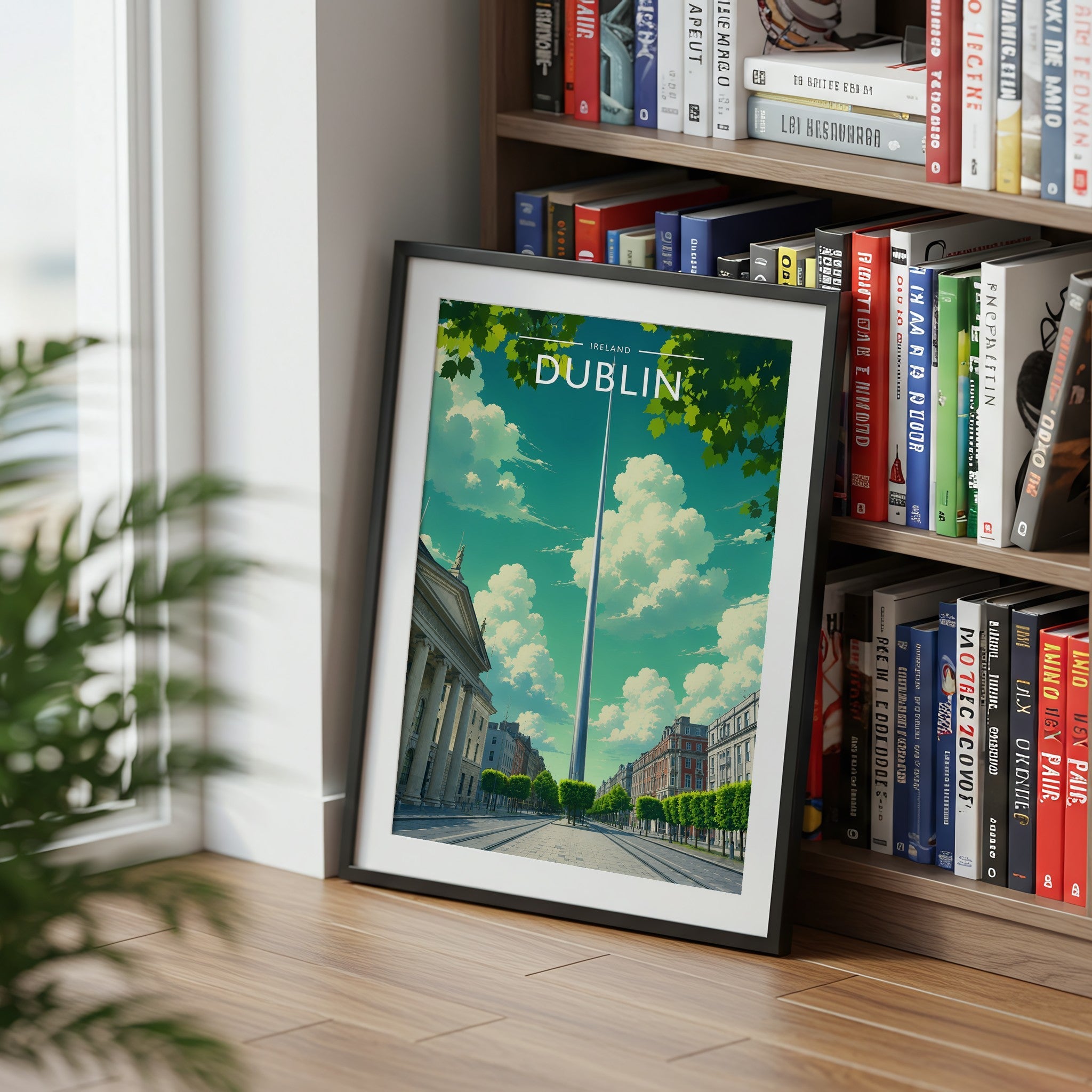 Dublin #4 Travel Poster mounted in a black frame