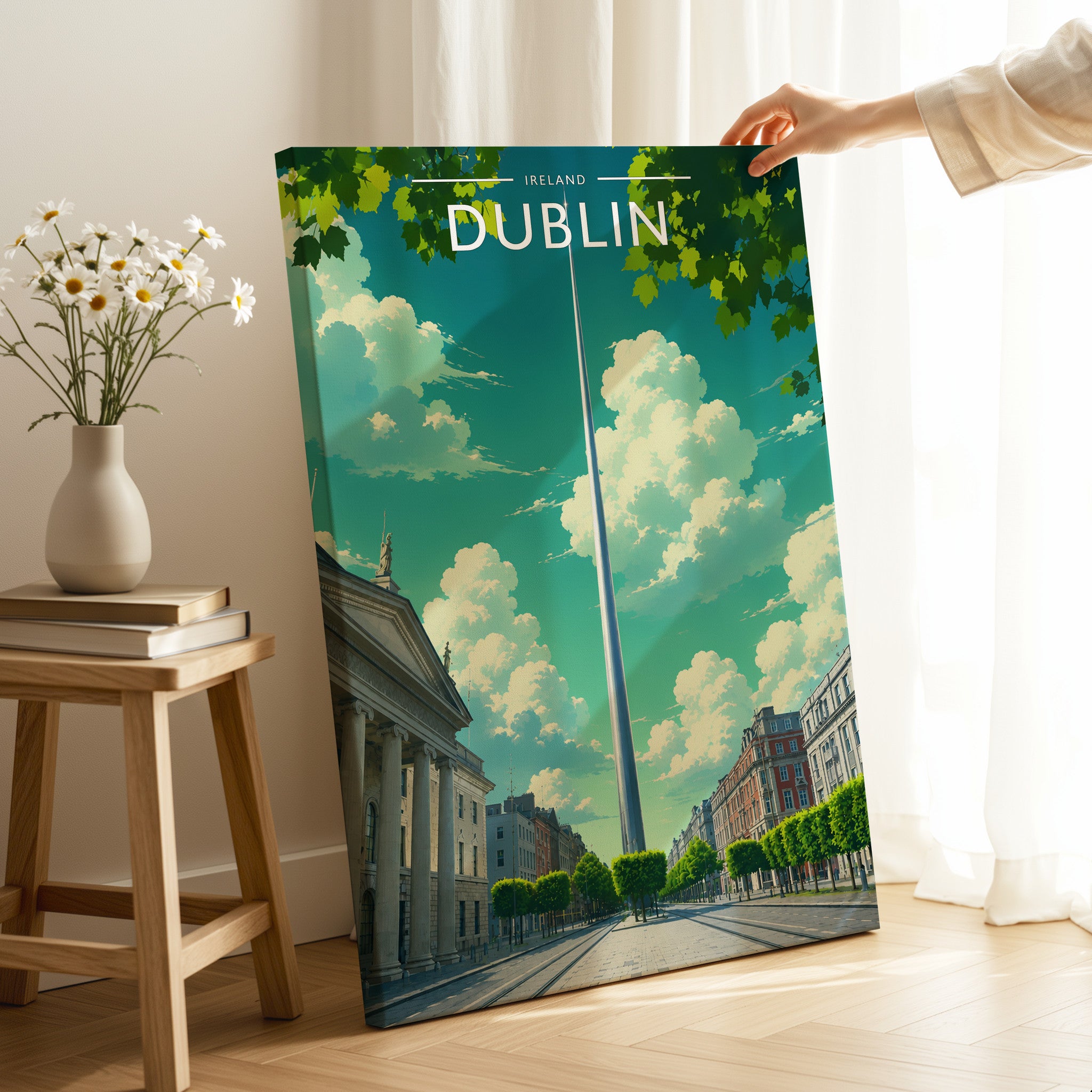 Dublin #4 Travel Poster as a gallery-wrapped canvas