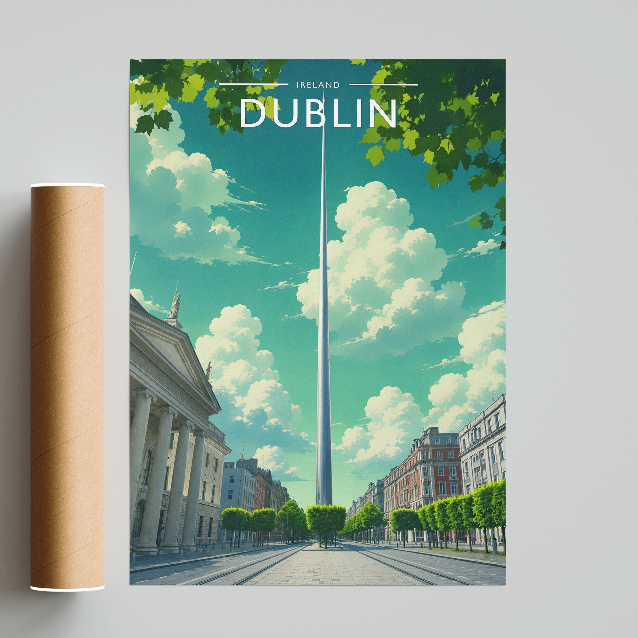 Dublin #4 Travel Poster - fine art print with shipping tube