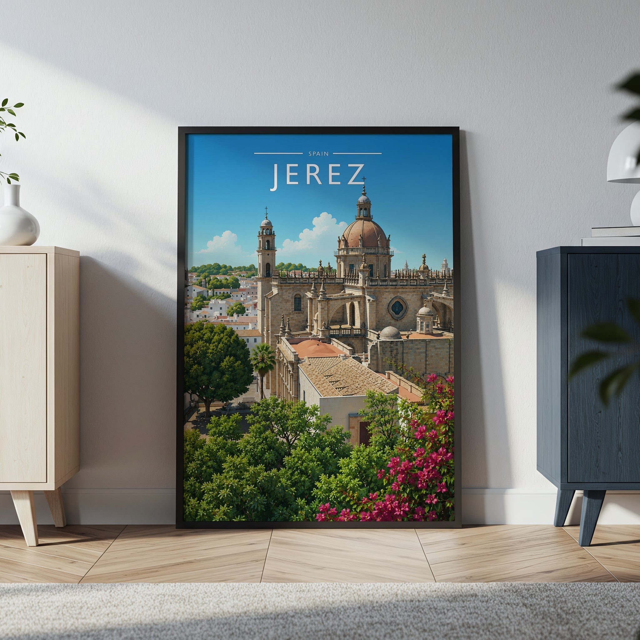 Jerez #3 Travel Poster in a black frame