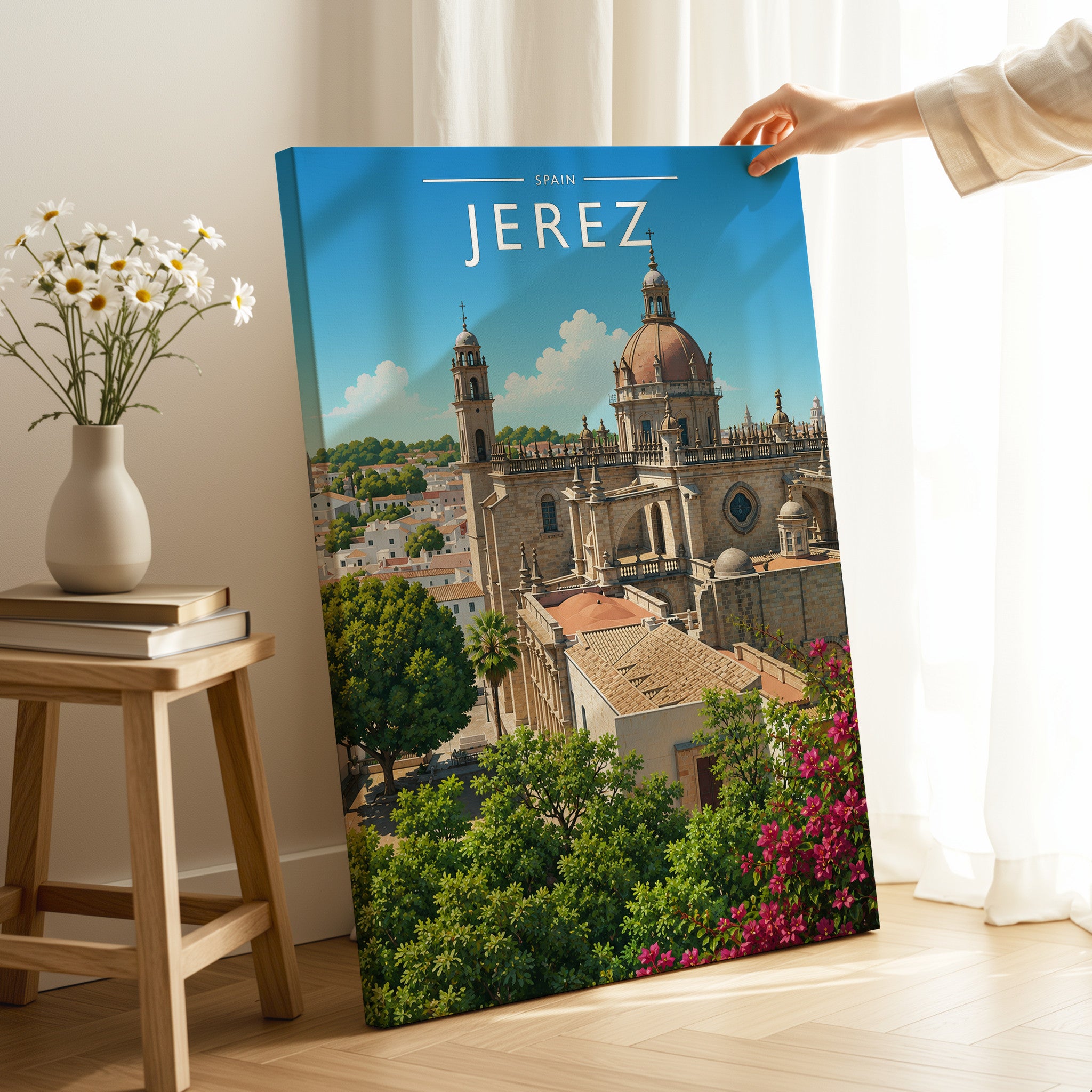 Jerez #3 Travel Poster as a gallery-wrapped canvas