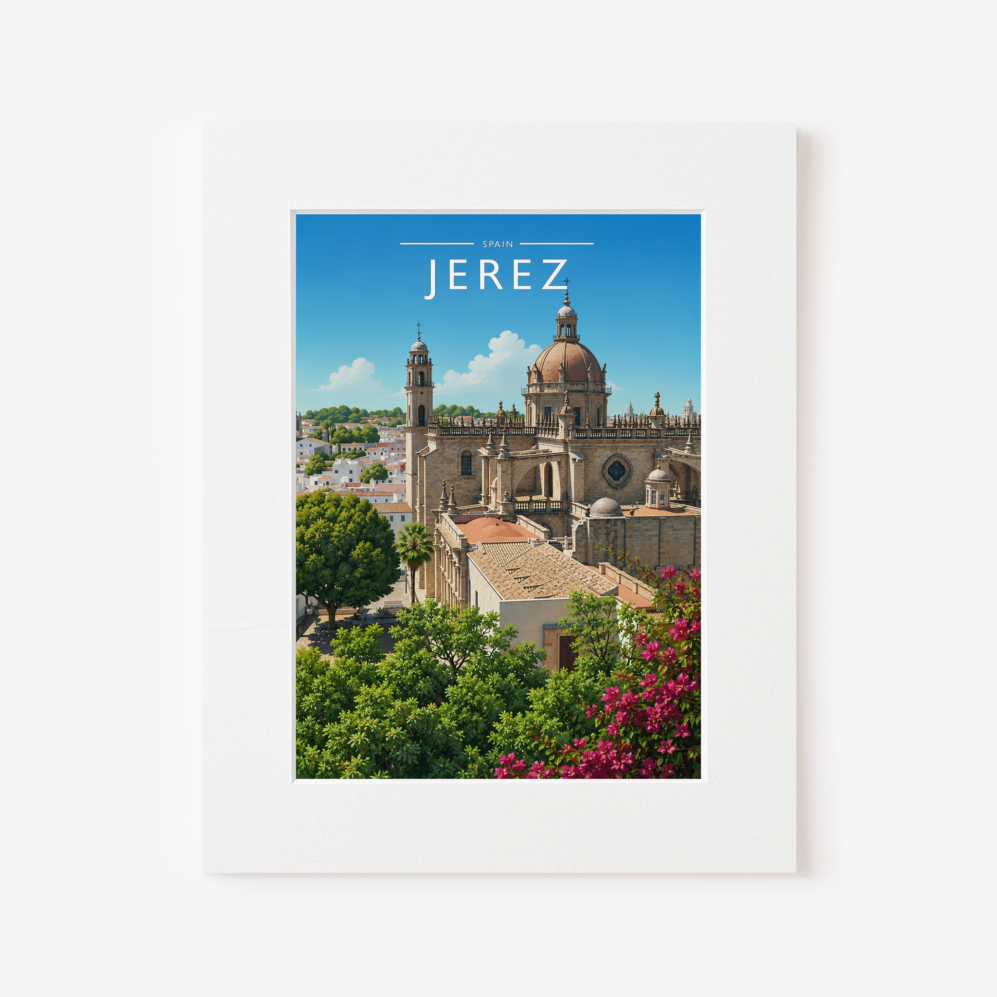 Jerez #3 Travel Poster in a white mount