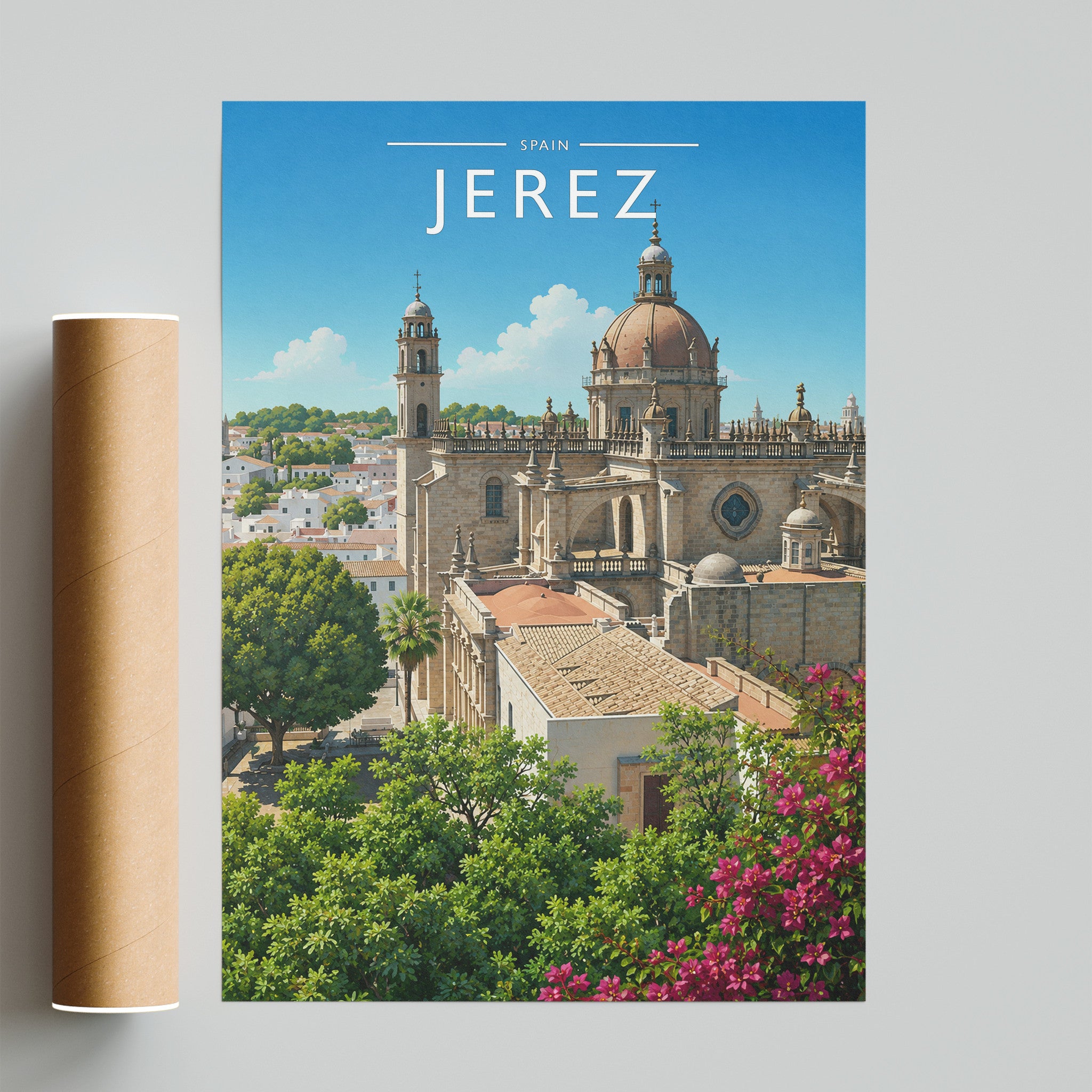 Jerez #3 Travel Poster - fine art print with shipping tube