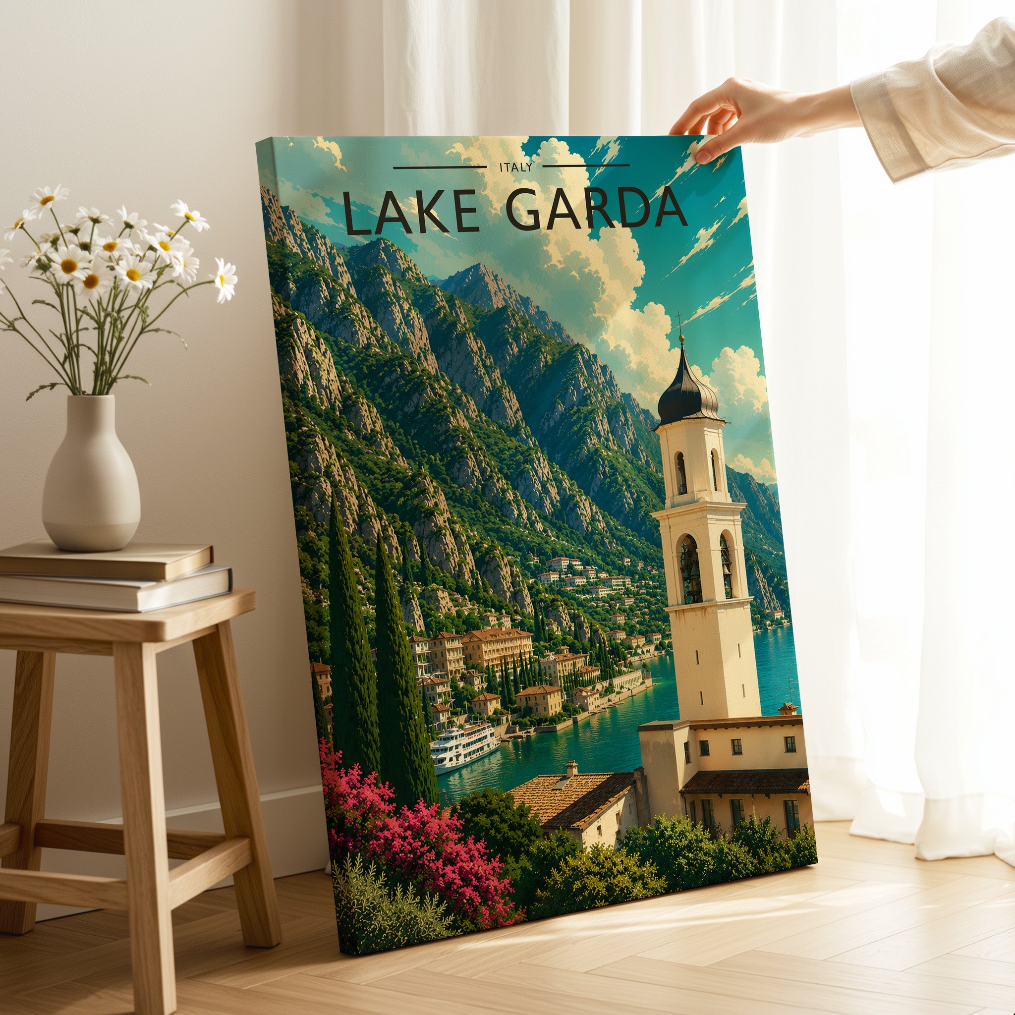 Lake Garda #3 Travel Poster as a gallery-wrapped canvas