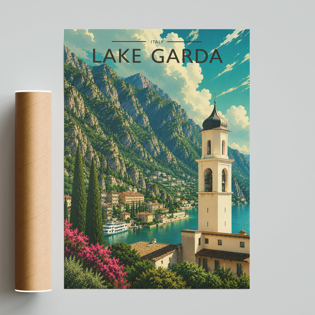 Lake Garda #3 Travel Poster - fine art print with shipping tube