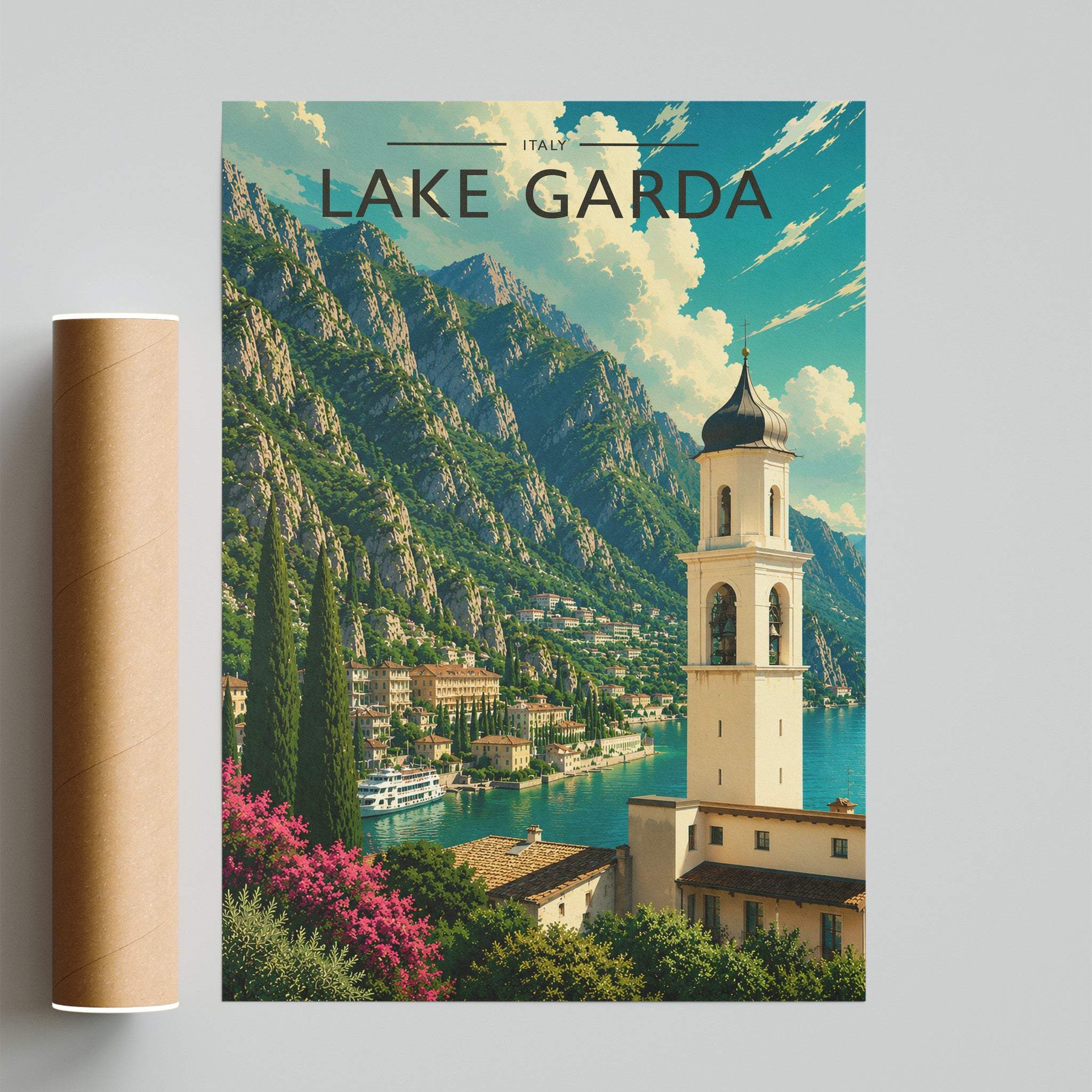 Lake Garda #3 Travel Poster - fine art print with shipping tube
