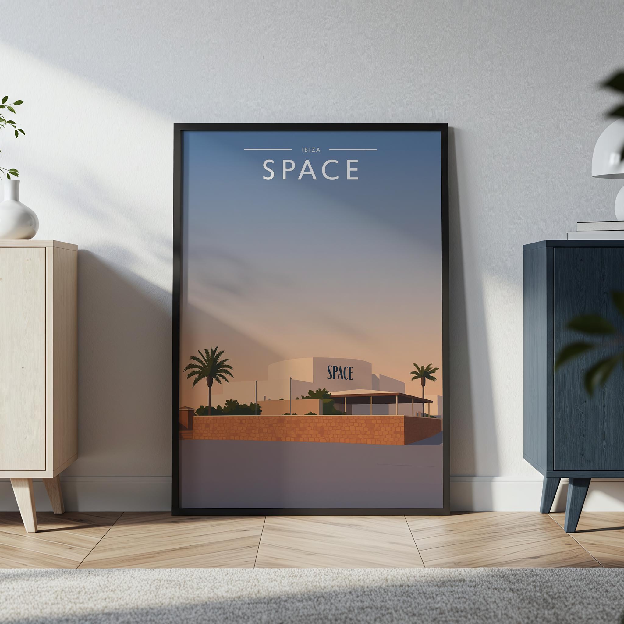 Ibiza #4 Travel Poster in a black frame
