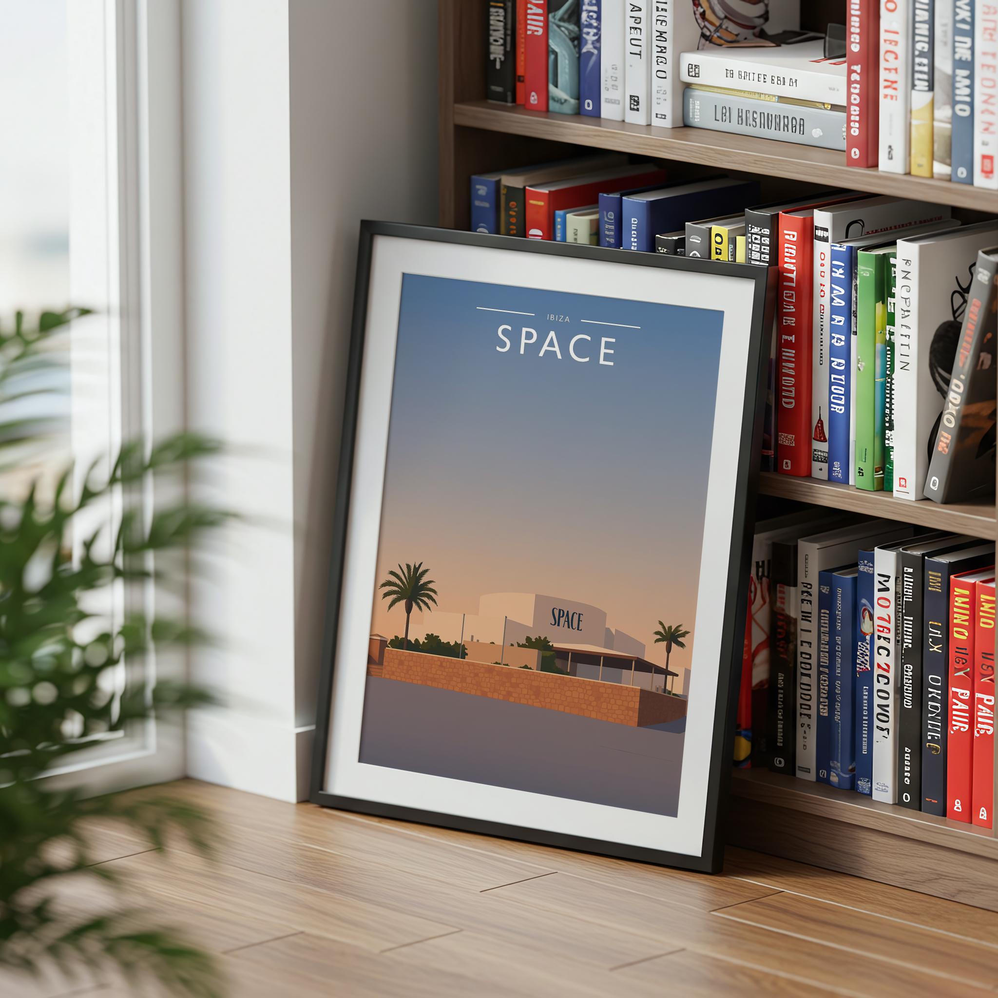 Ibiza #4 Travel Poster mounted in a black frame