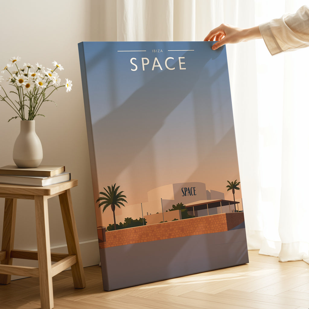Ibiza #4 Travel Poster as a gallery-wrapped canvas