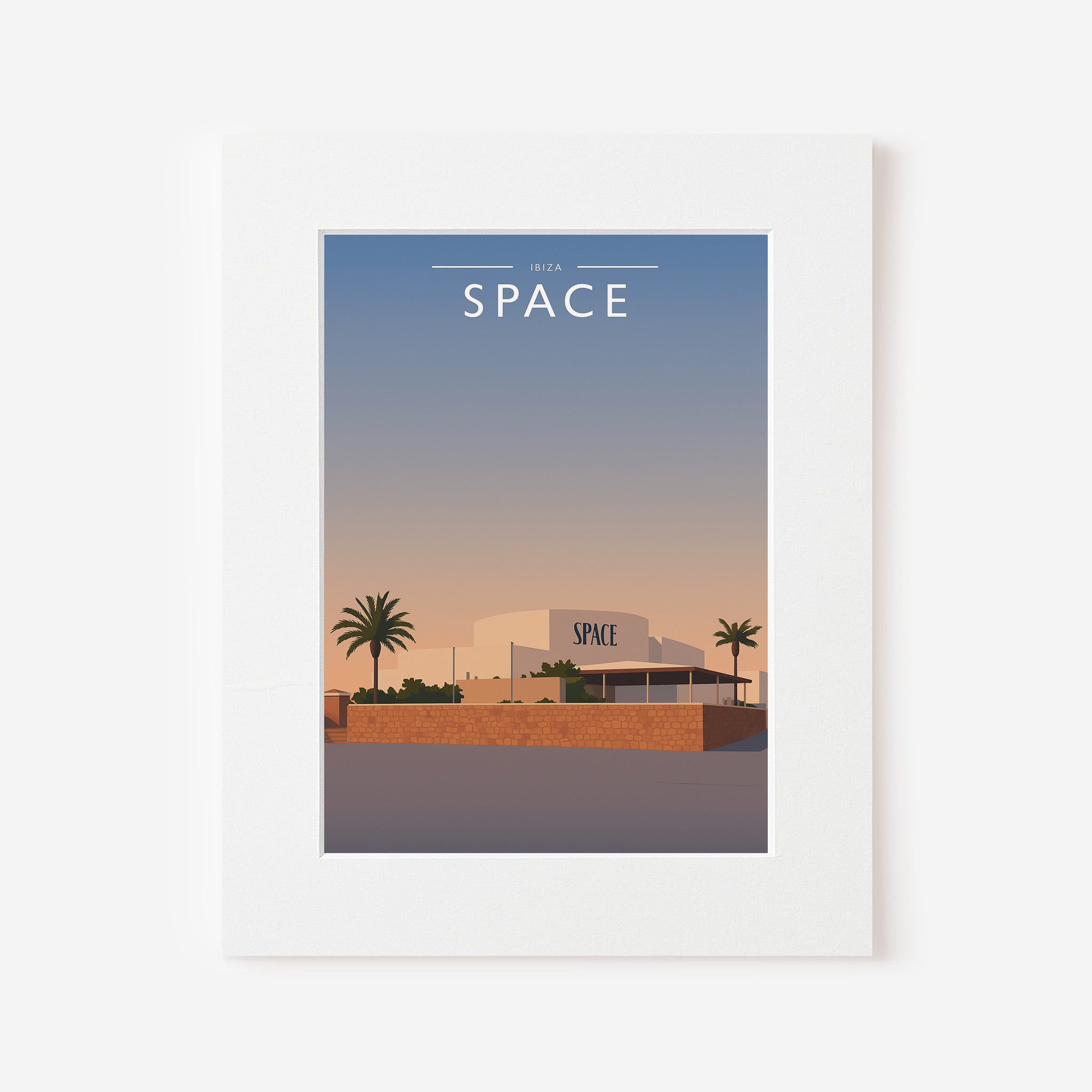 Ibiza #4 Travel Poster in a white mount