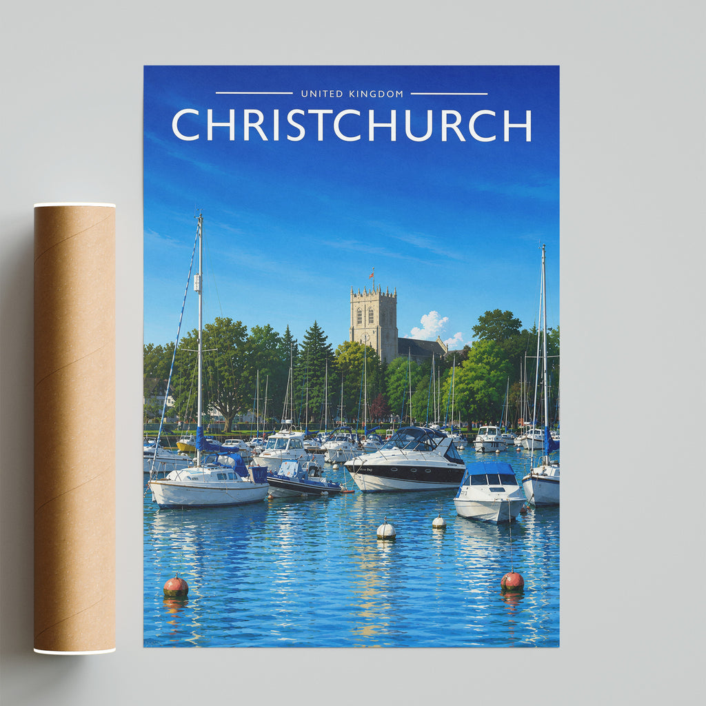 Christchurch Travel Poster - fine art print with shipping tube