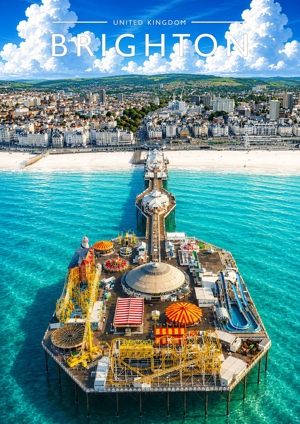 Brighton #2 Travel Poster - A4 travel poster print