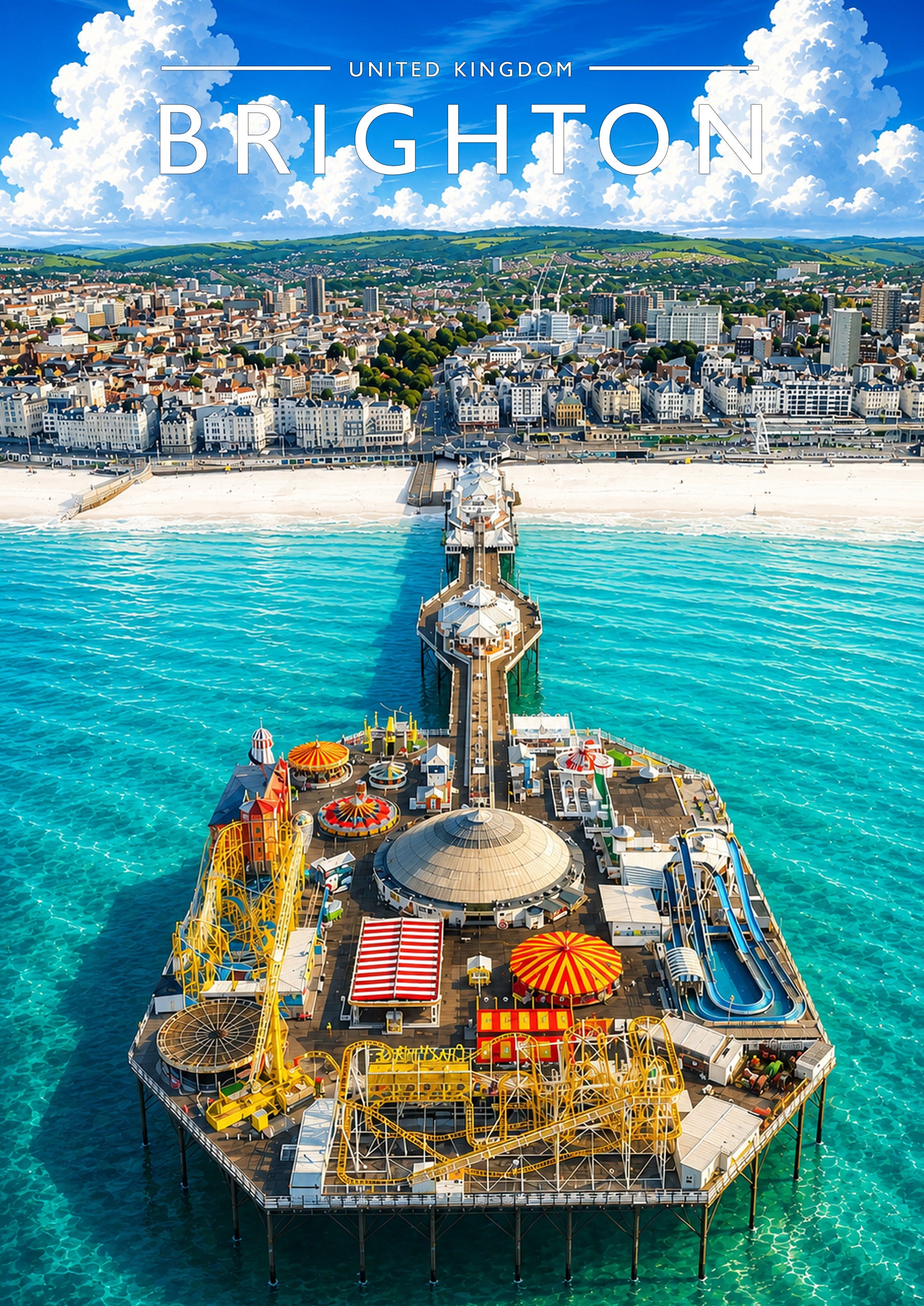 Brighton #2 Travel Poster - A4 travel poster print