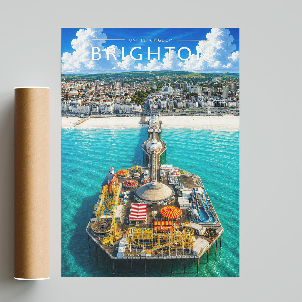 Brighton #2 Travel Poster - fine art print with shipping tube