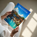 Lymington Travel Poster - A4 print held in hand