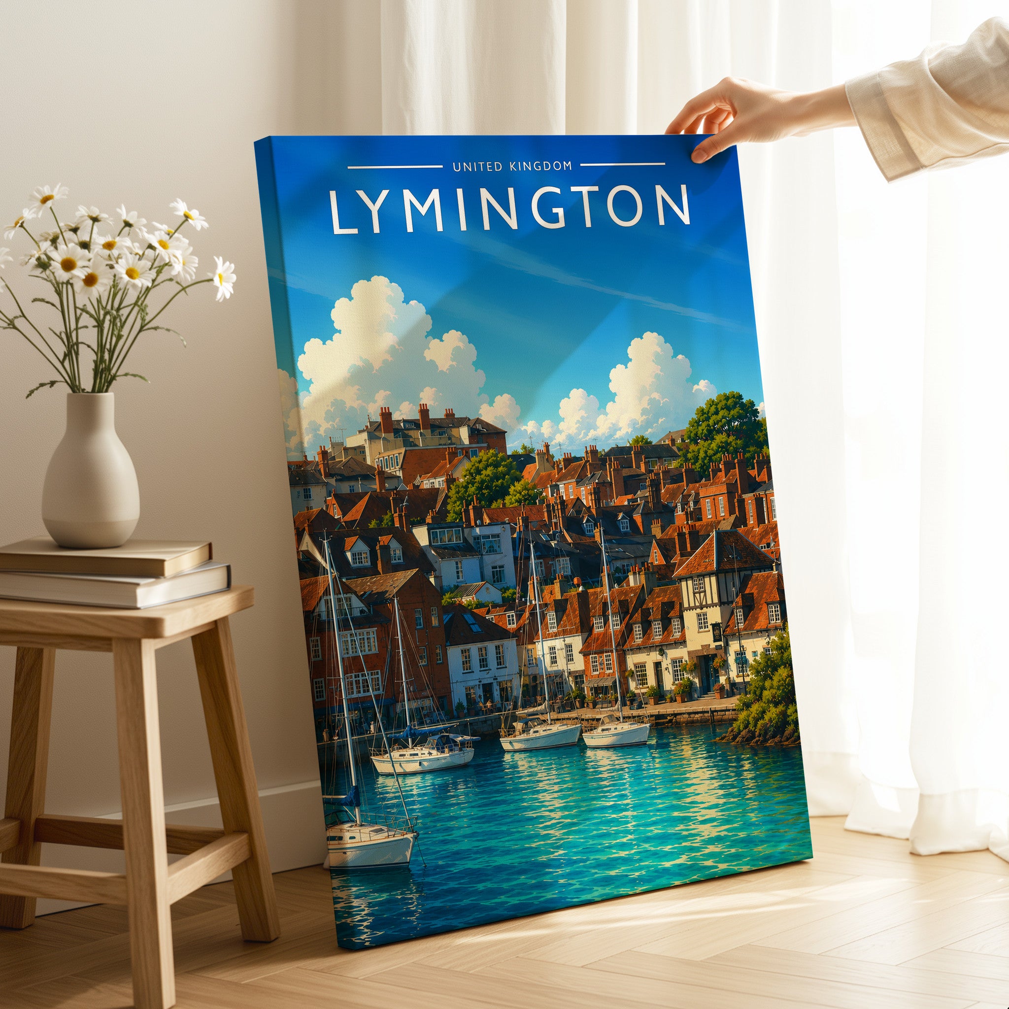 Lymington Travel Poster as a gallery-wrapped canvas