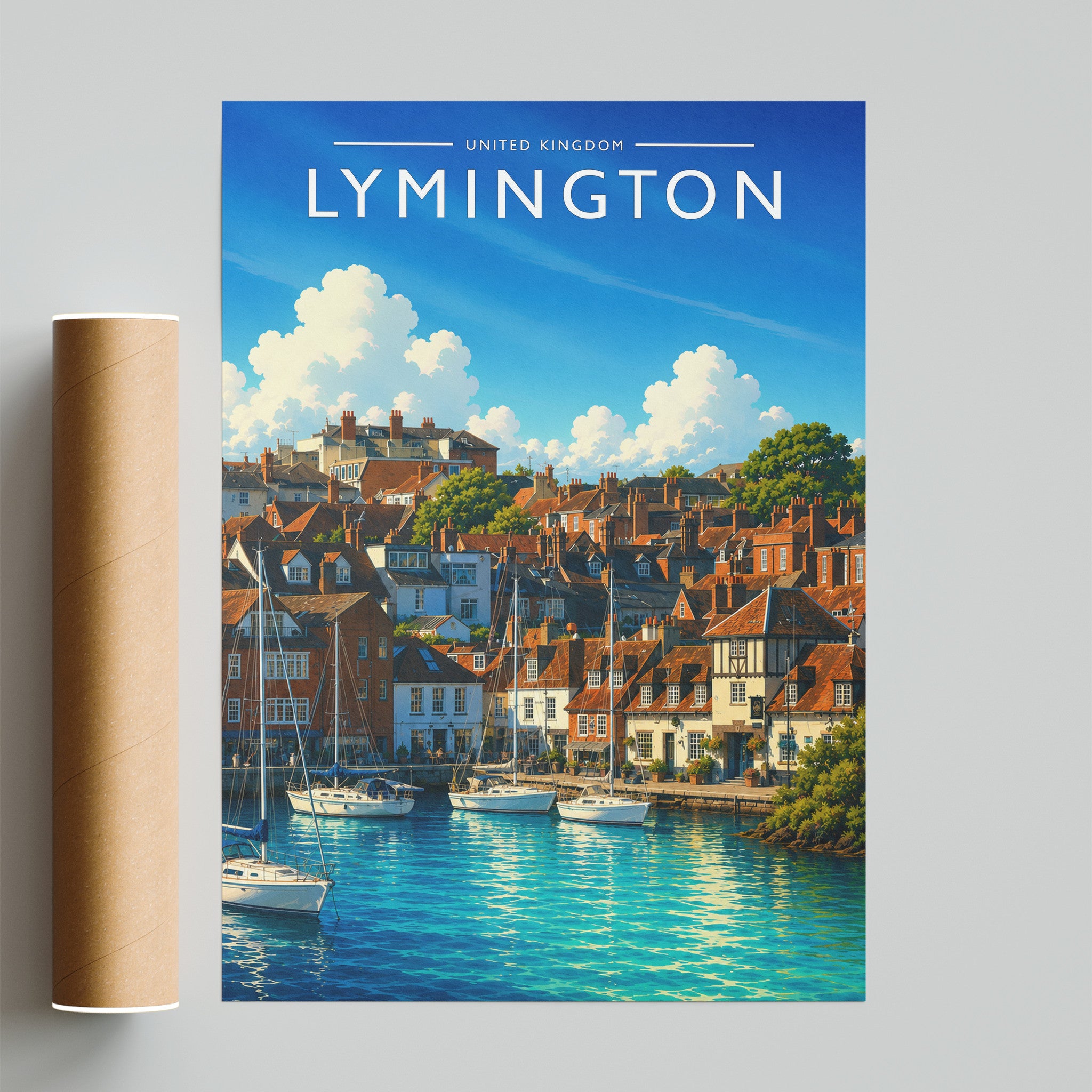 Lymington Travel Poster - fine art print with shipping tube