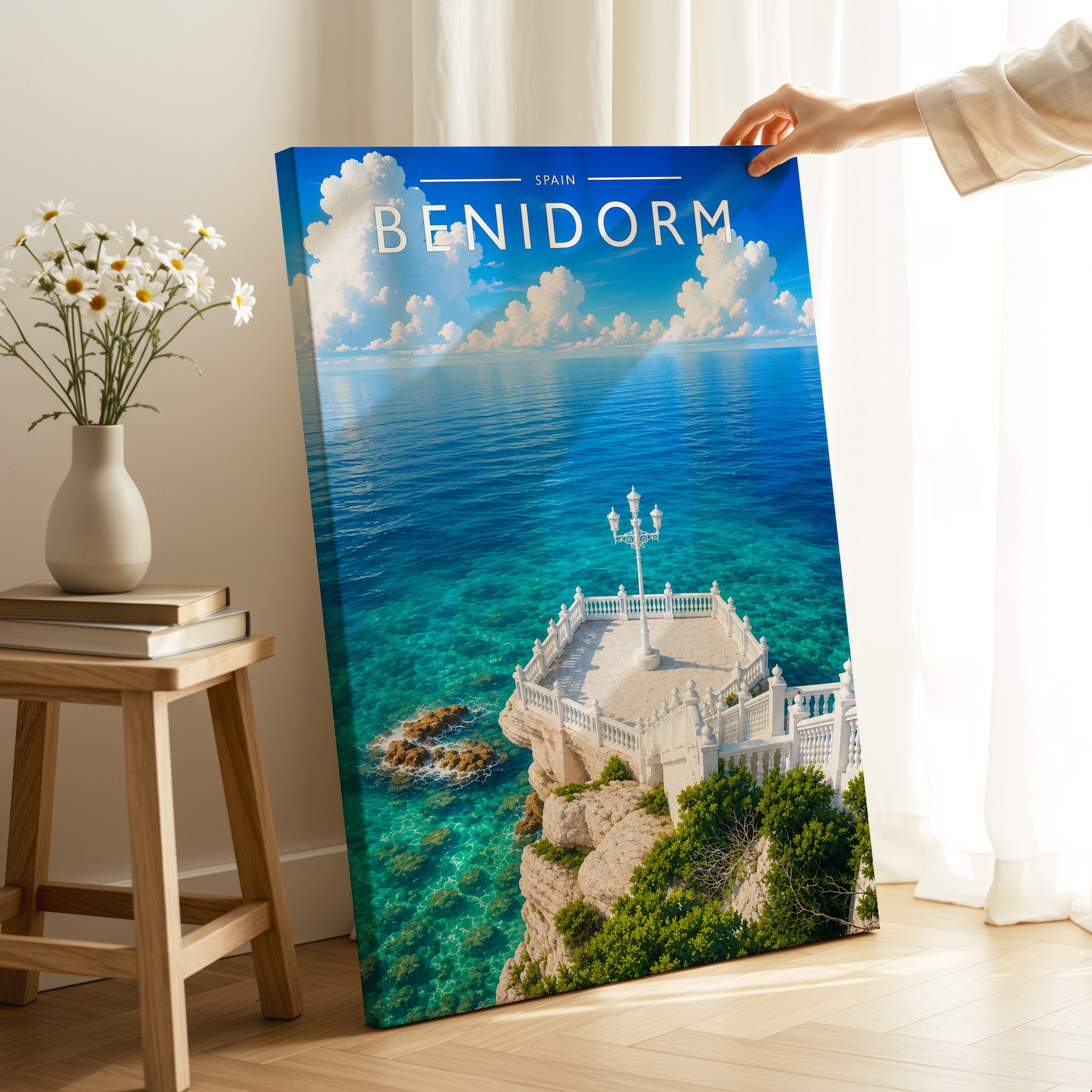 Benidorm #2 Travel Poster as a gallery-wrapped canvas