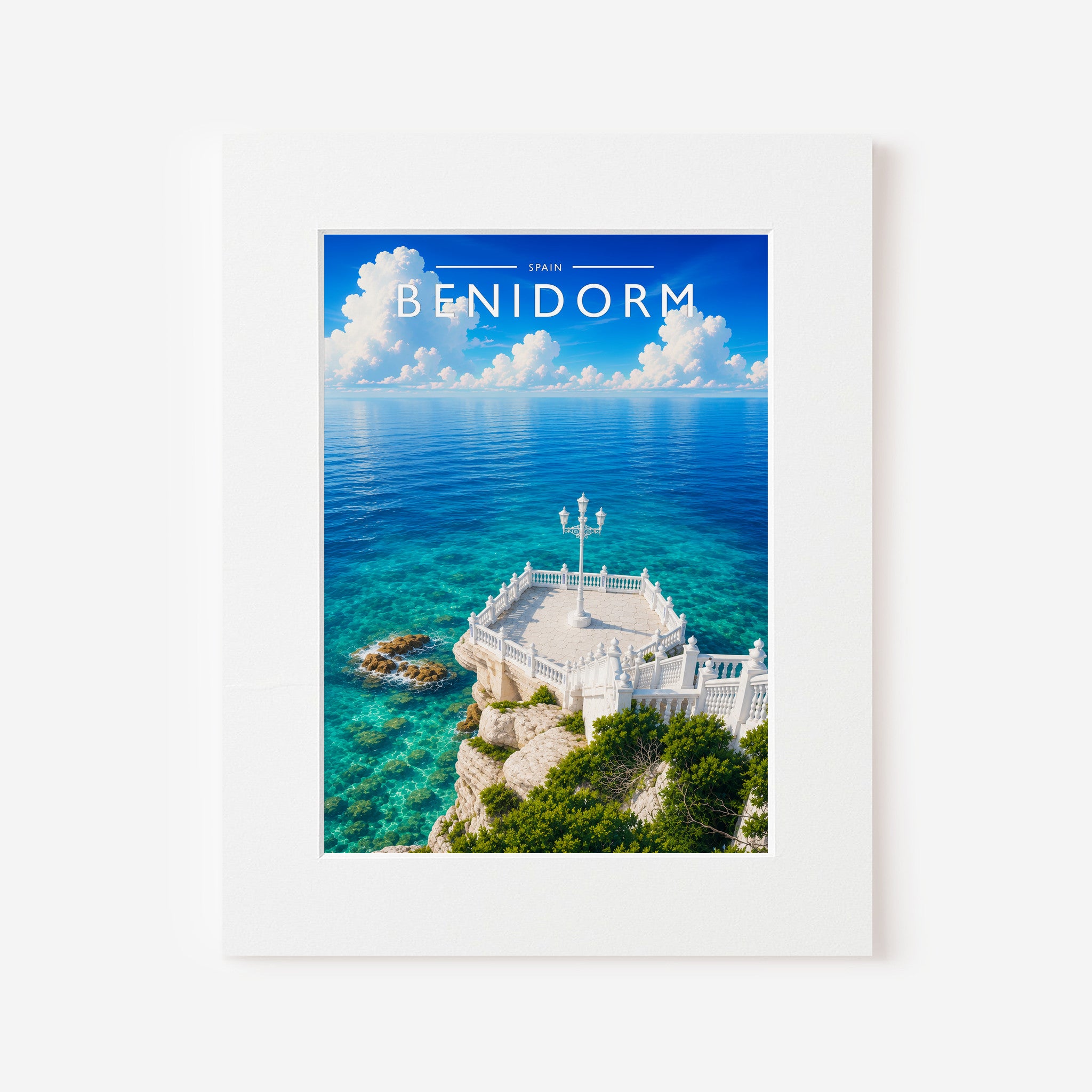Benidorm #2 Travel Poster in a white mount