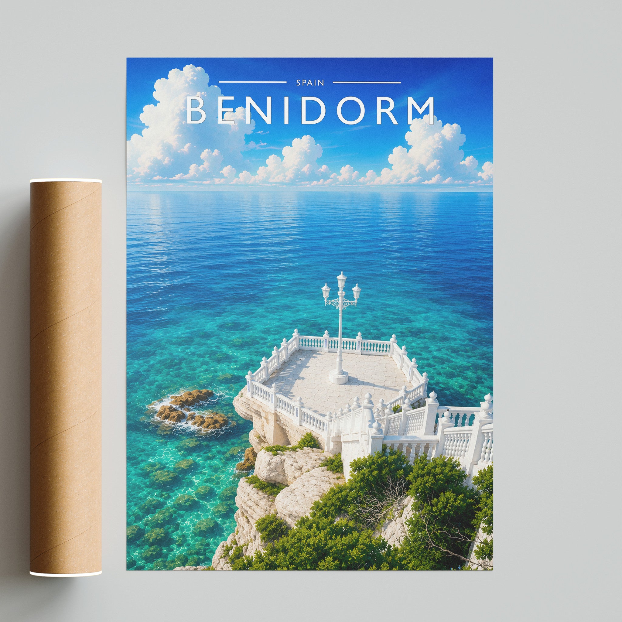 Benidorm #2 Travel Poster - fine art print with shipping tube