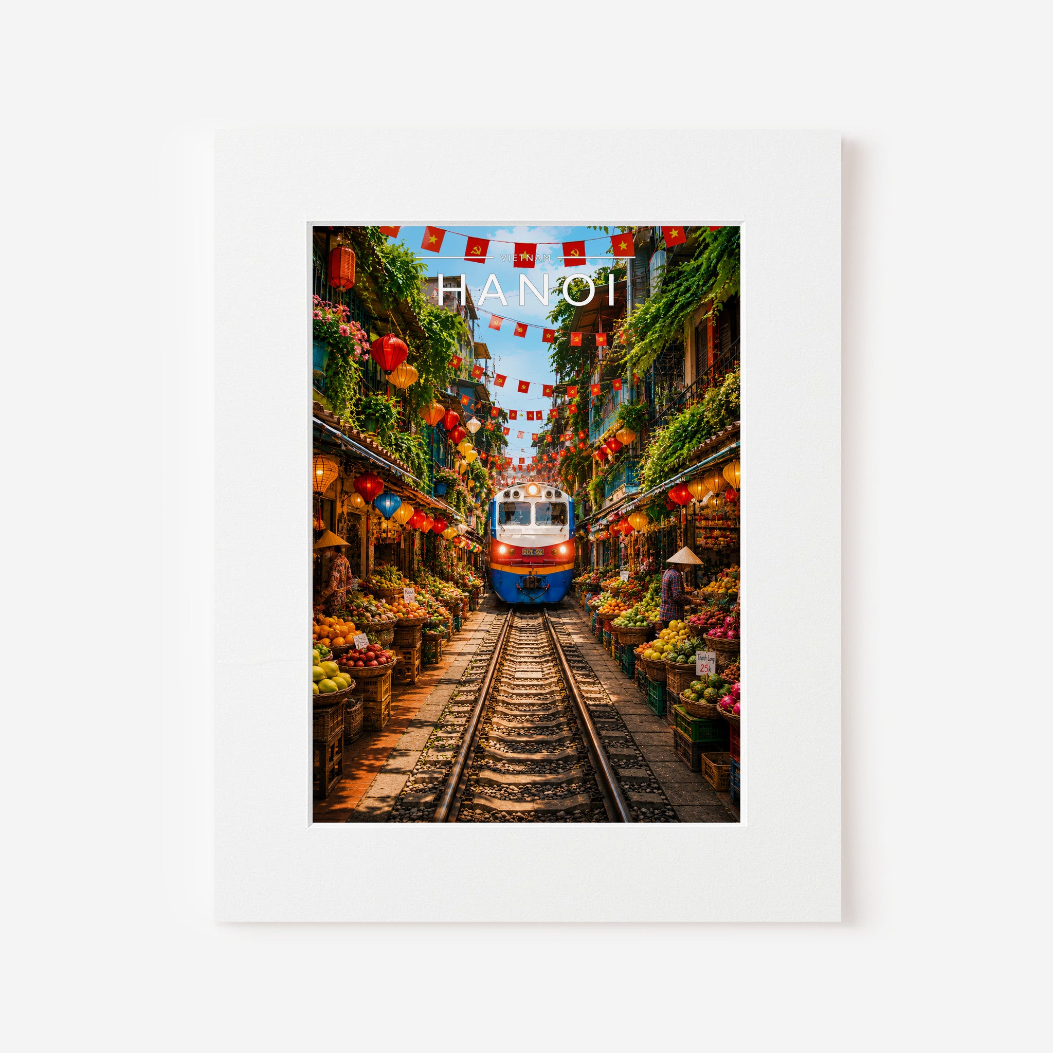 Hanoi Travel Poster in a white mount