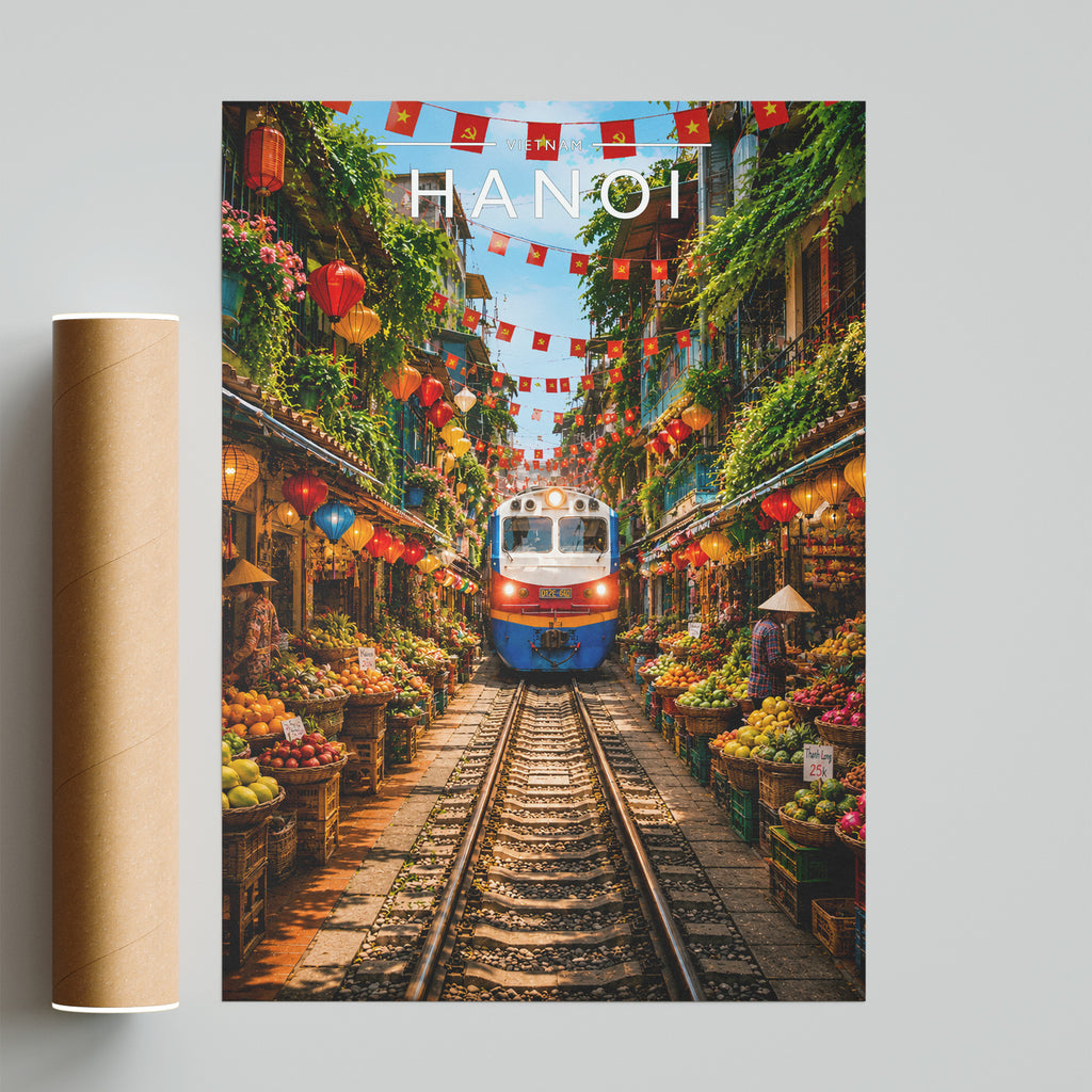 Hanoi Travel Poster - fine art print with shipping tube