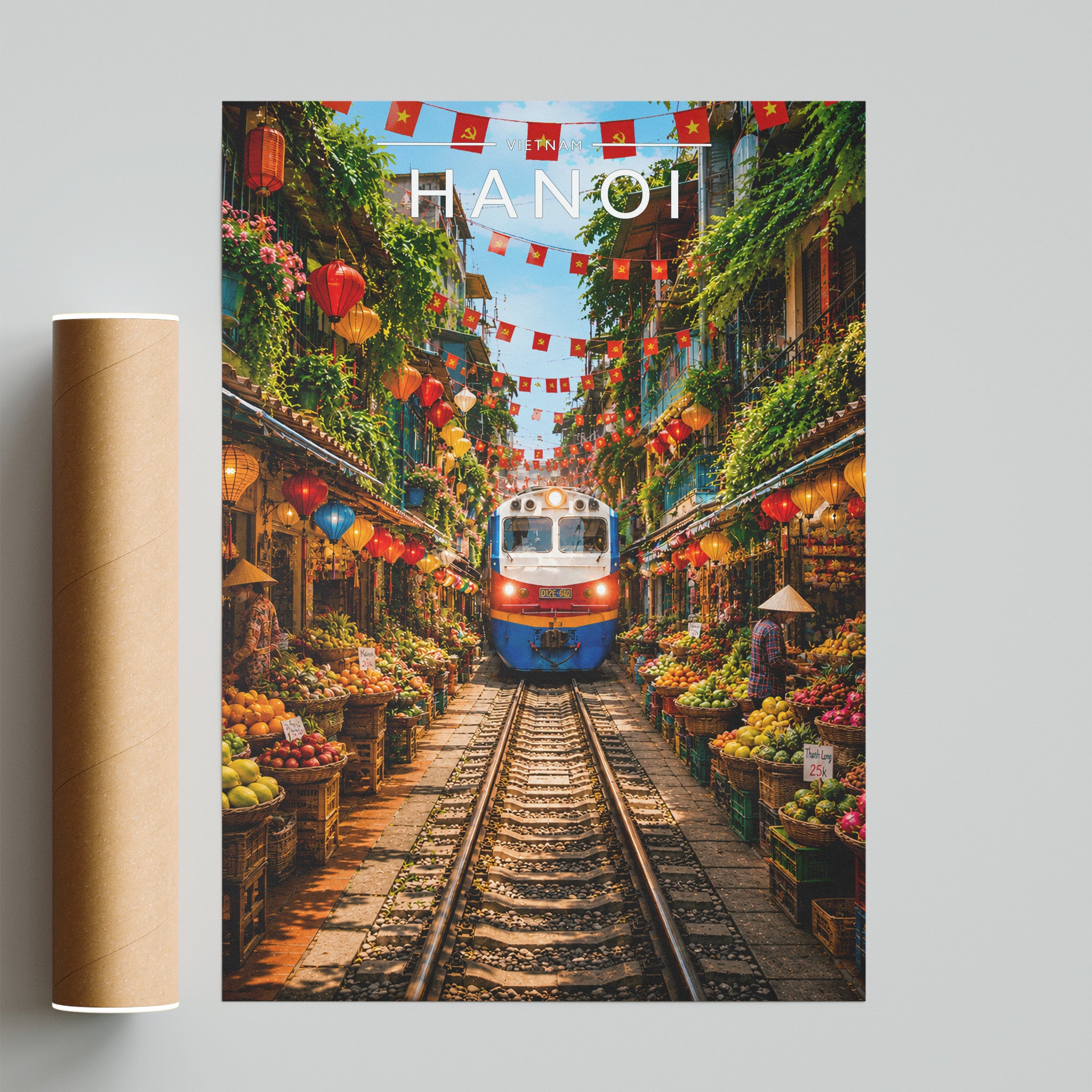 Hanoi Travel Poster - fine art print with shipping tube