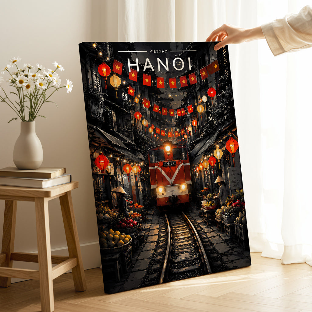 Hanoi #2 Travel Poster as a gallery-wrapped canvas