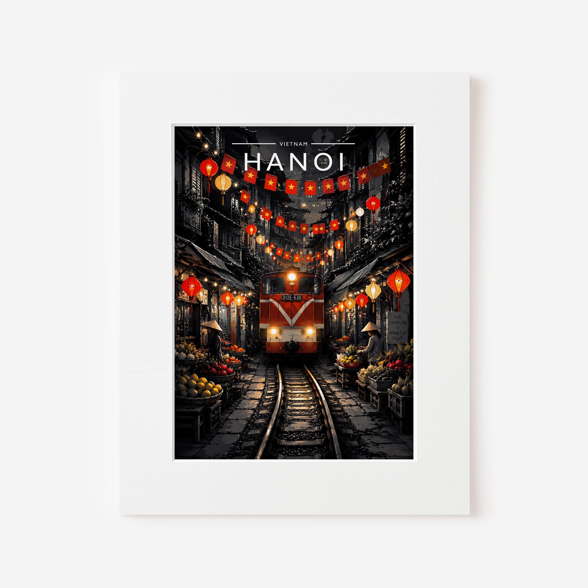 Hanoi #2 Travel Poster in a white mount