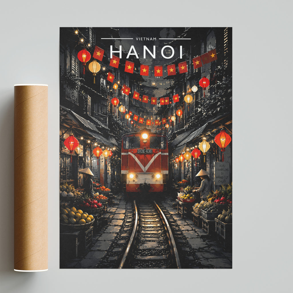 Hanoi #2 Travel Poster - fine art print with shipping tube