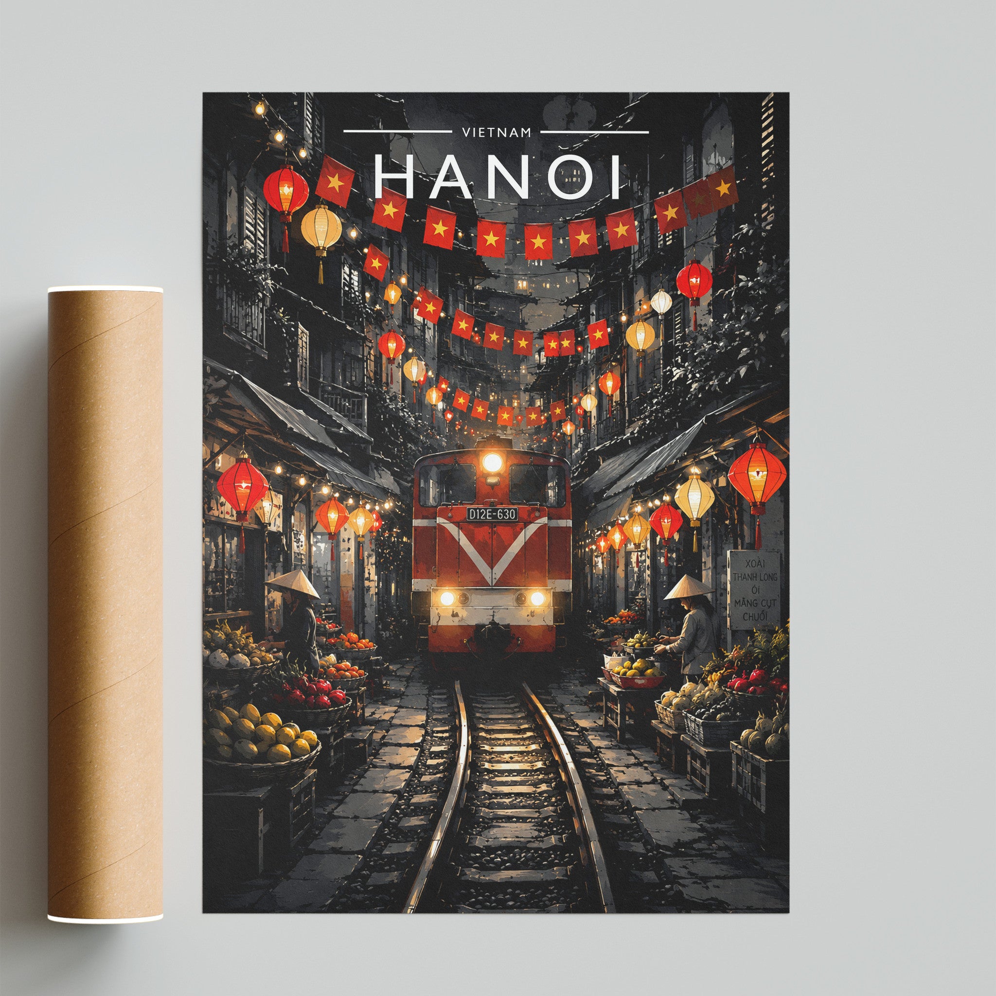 Hanoi #2 Travel Poster - fine art print with shipping tube