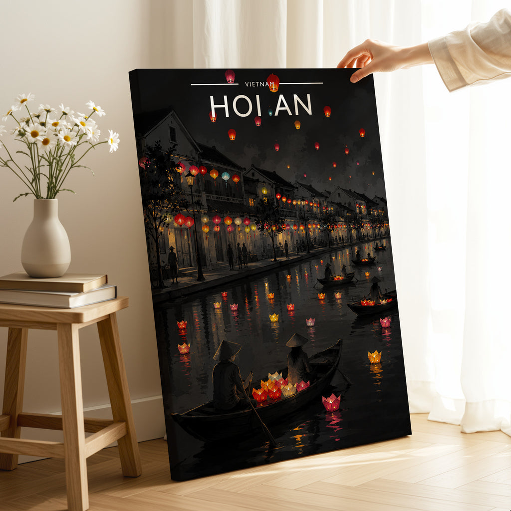 Hoi An Travel Poster as a gallery-wrapped canvas
