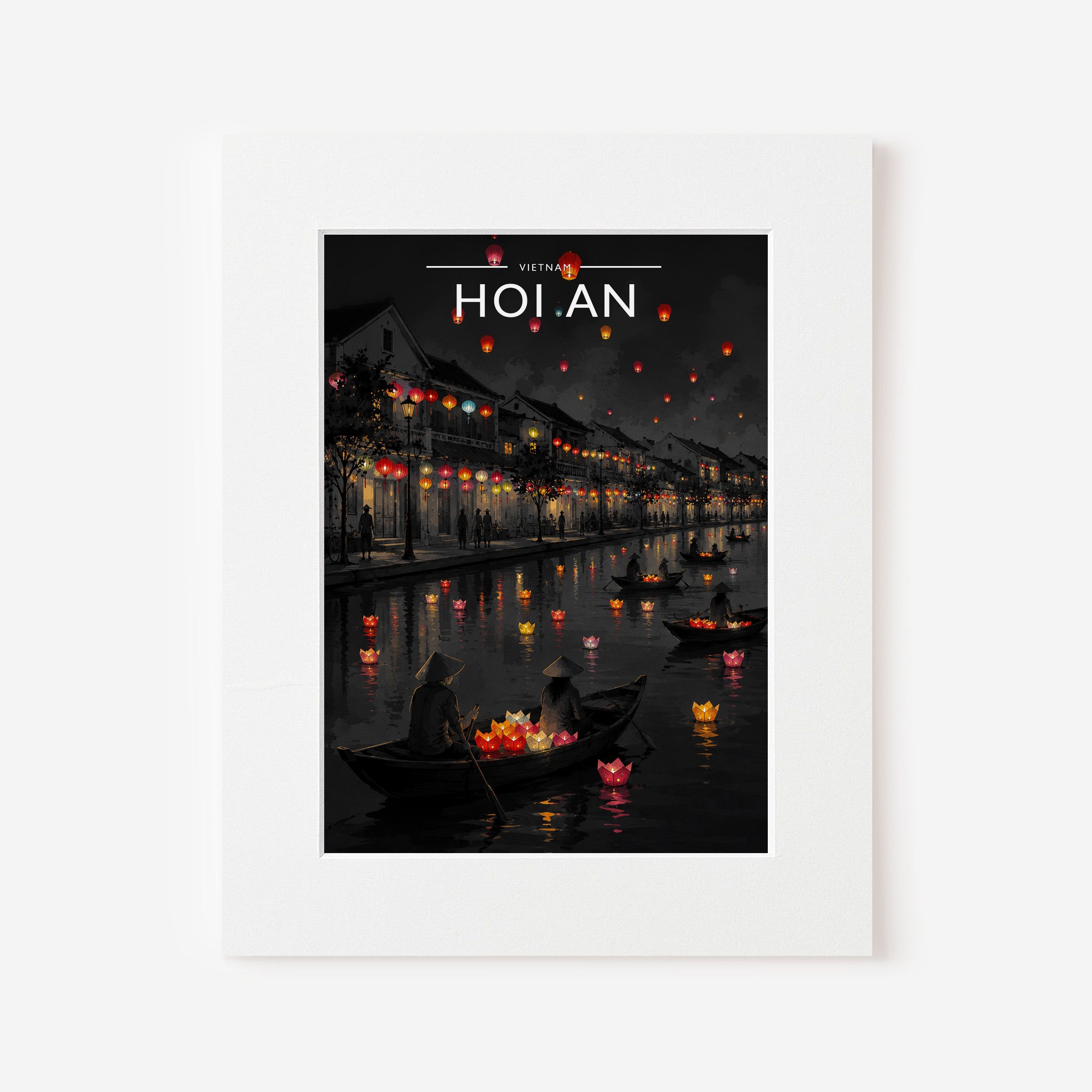 Hoi An Travel Poster in a white mount