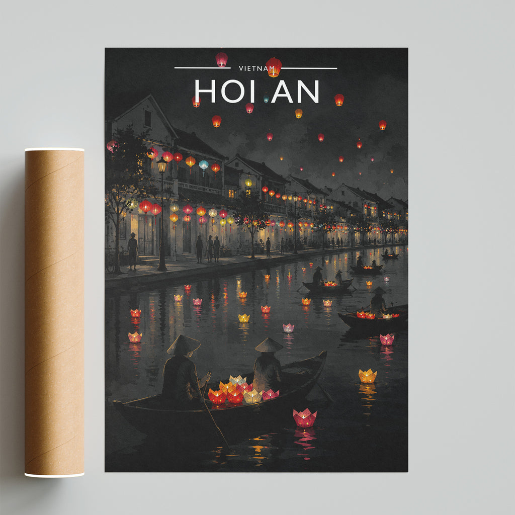 Hoi An Travel Poster - fine art print with shipping tube