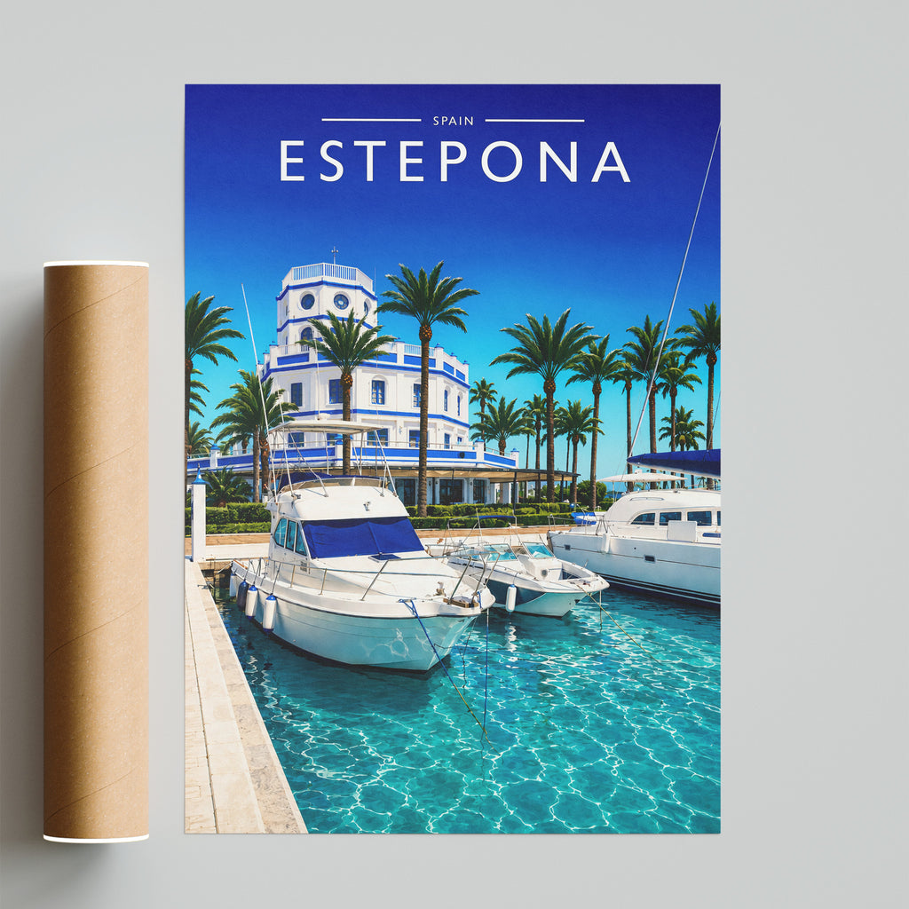 Estepona Travel Poster - fine art print with shipping tube