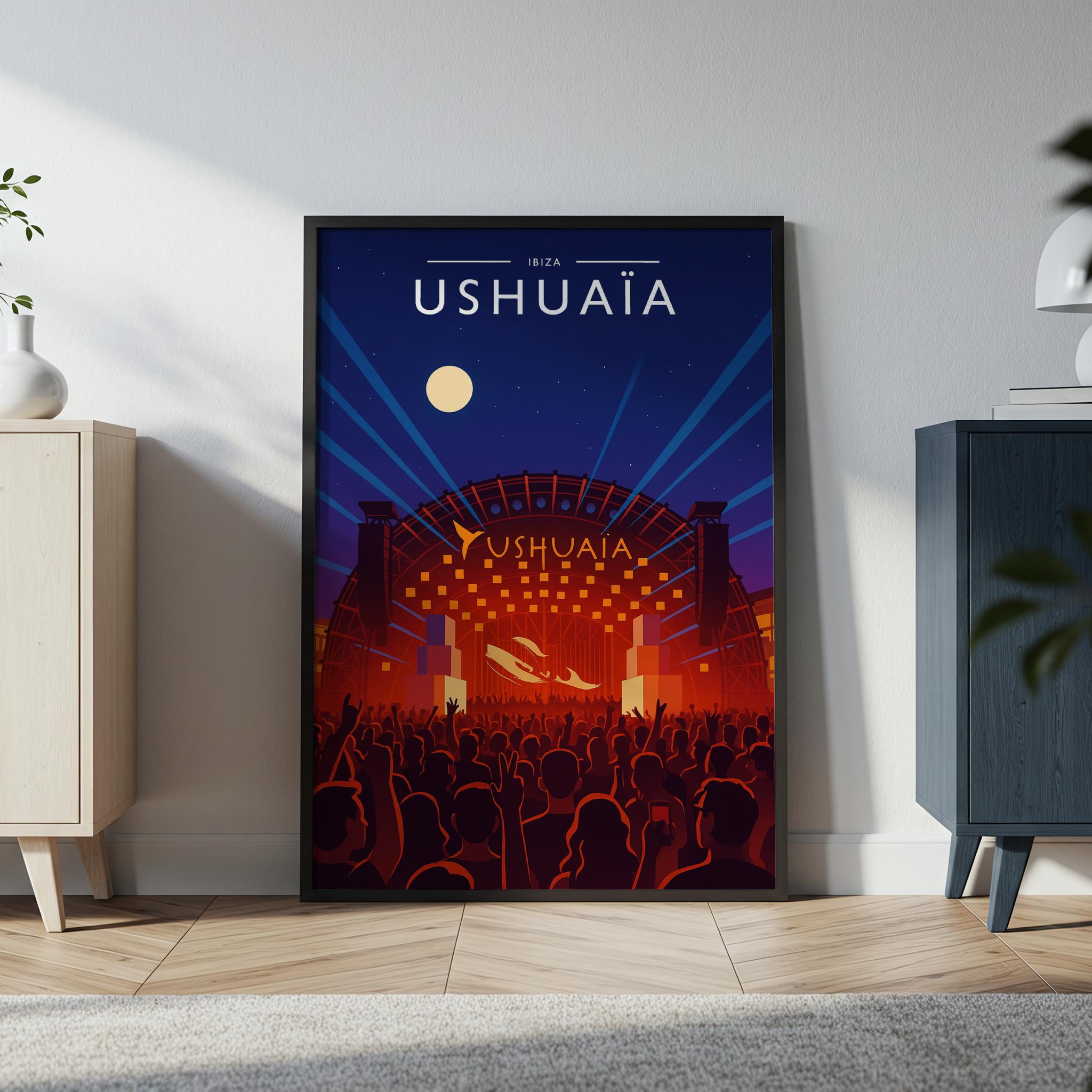 Ibiza #5 Travel Poster in a black frame