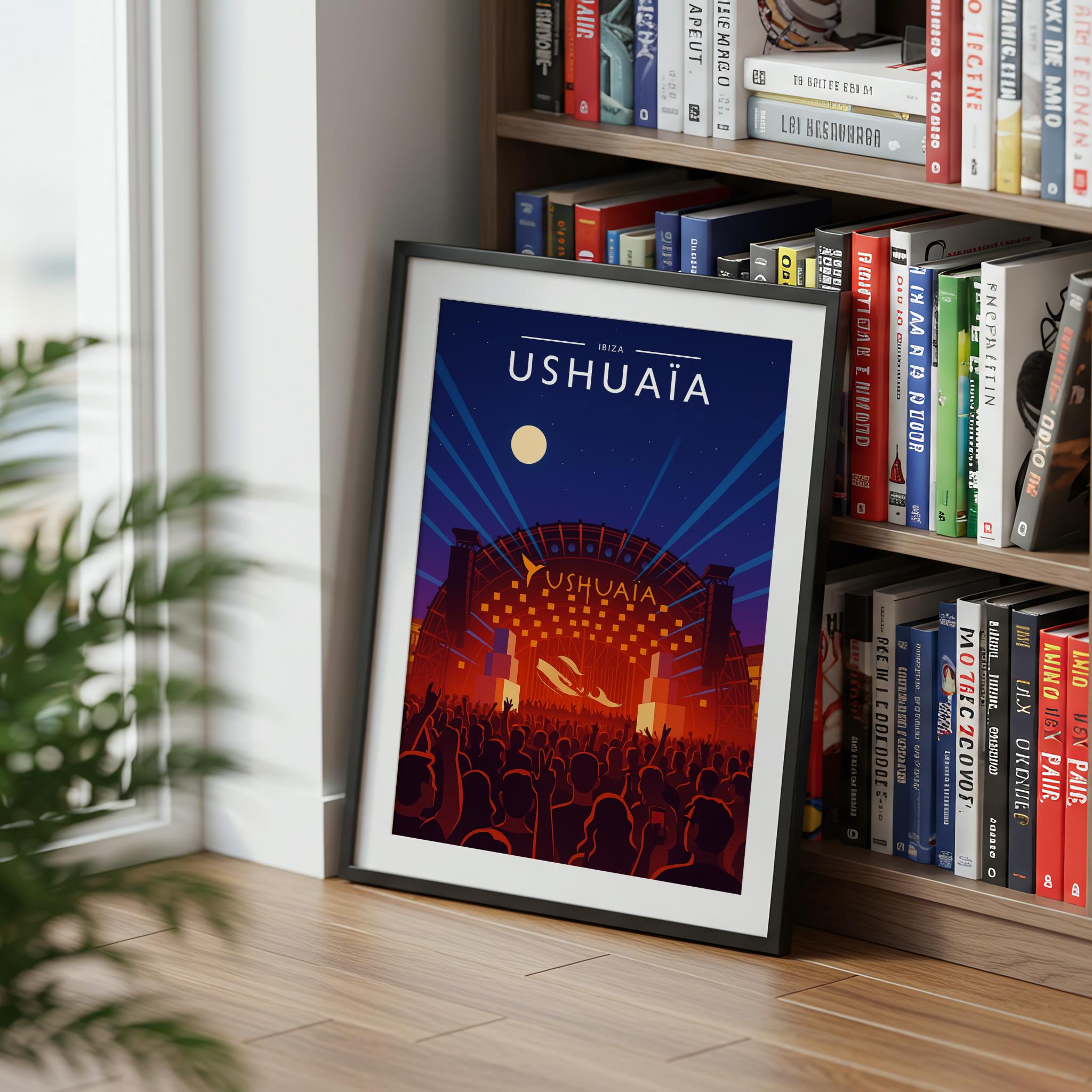 Ibiza #5 Travel Poster mounted in a black frame