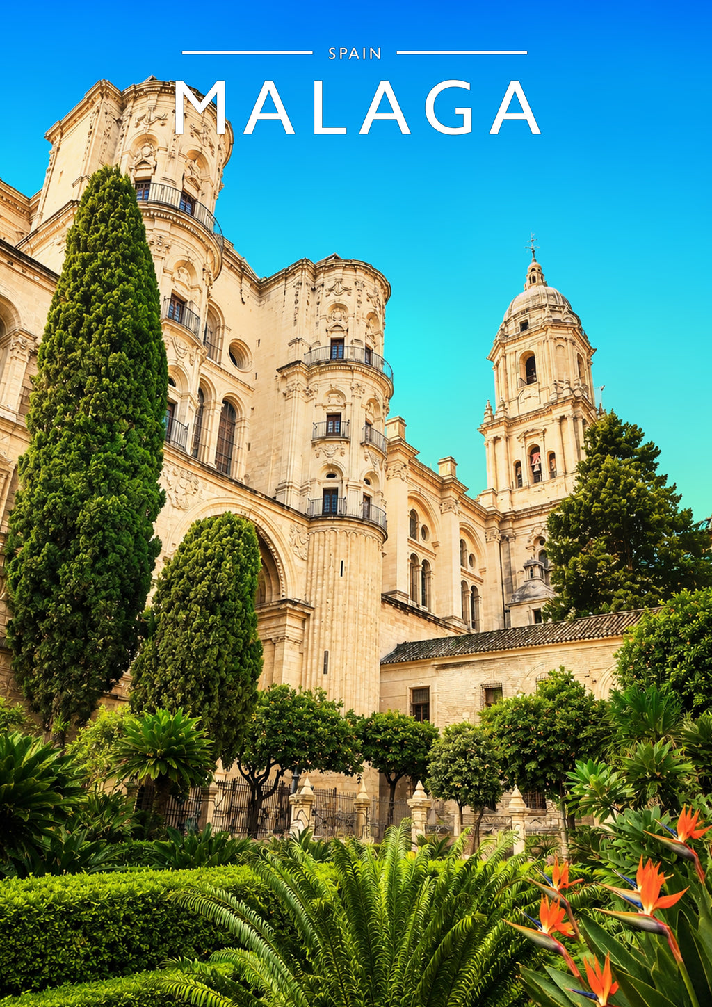 Malaga Travel Poster - A4 travel poster print