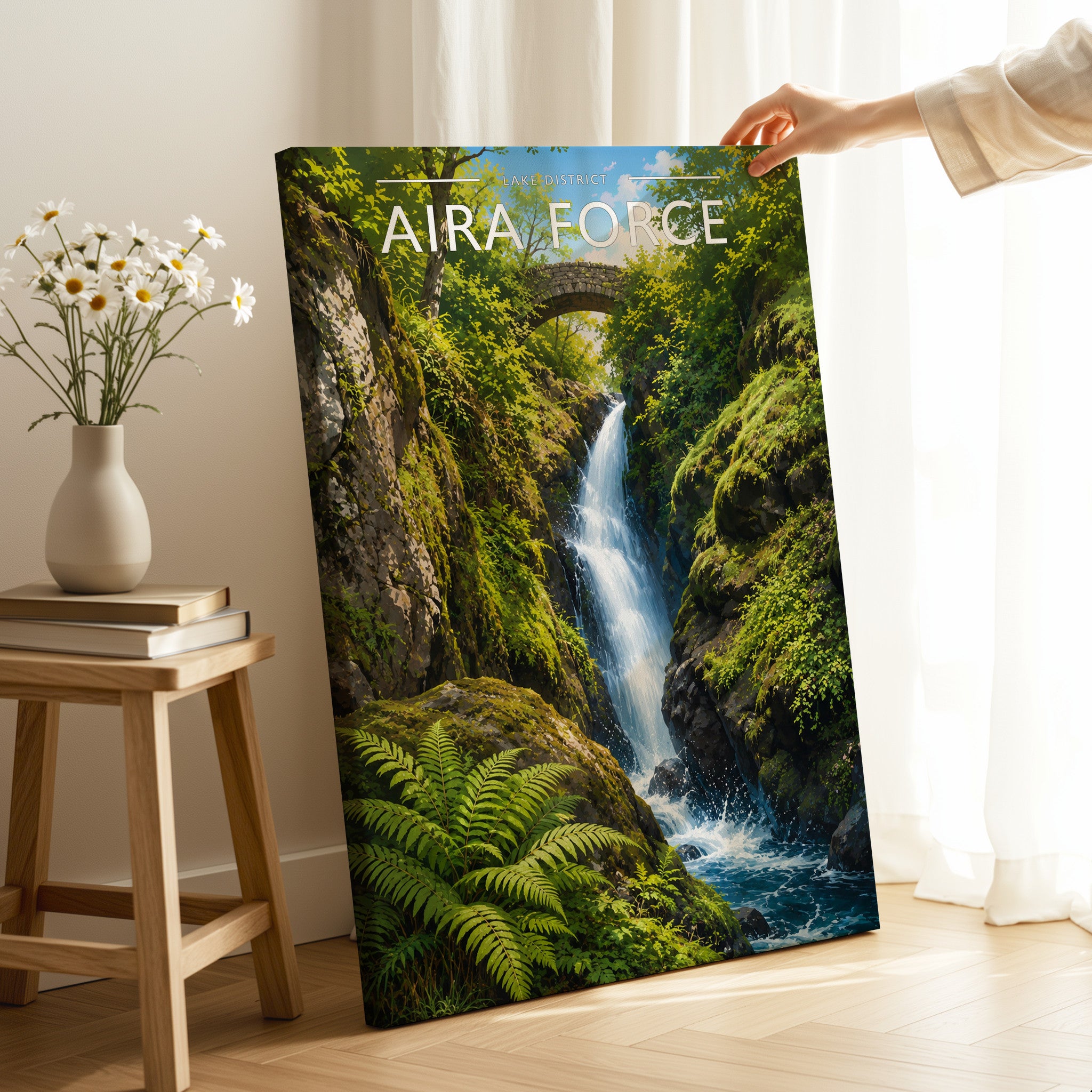 Aira Force Travel Poster as a gallery-wrapped canvas