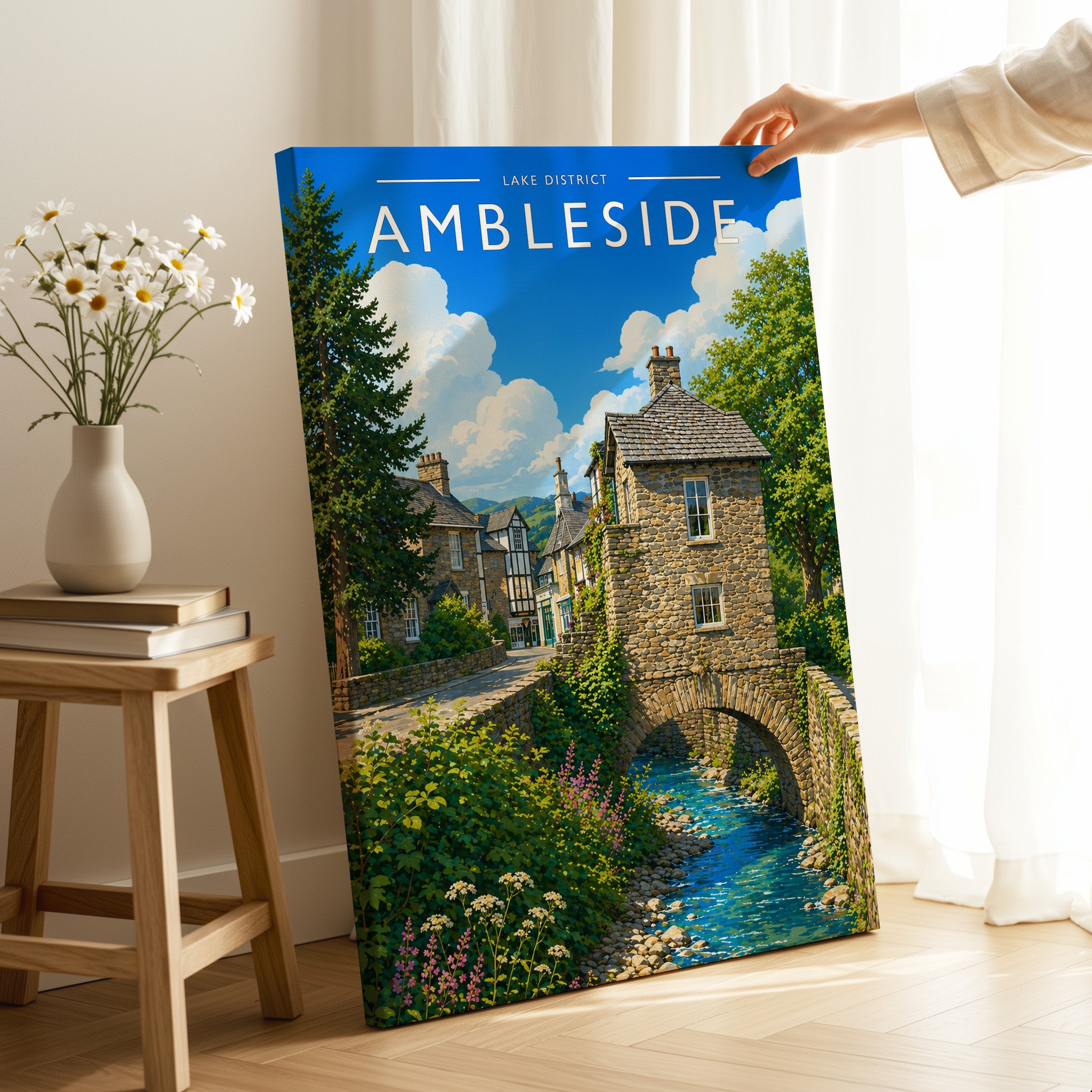 Ambleside Travel Poster as a gallery-wrapped canvas