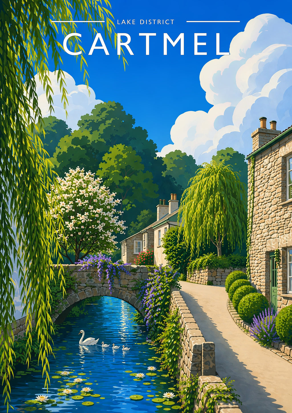 Cartmel Travel Poster - A4 travel poster print