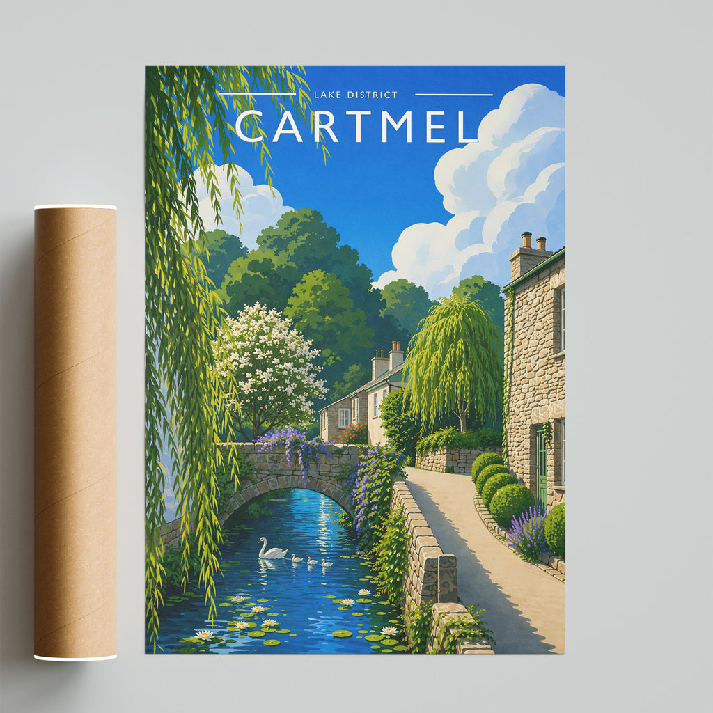 Cartmel Travel Poster - fine art print with shipping tube