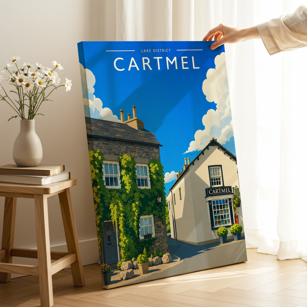 Cartmel #2 Travel Poster as a gallery-wrapped canvas