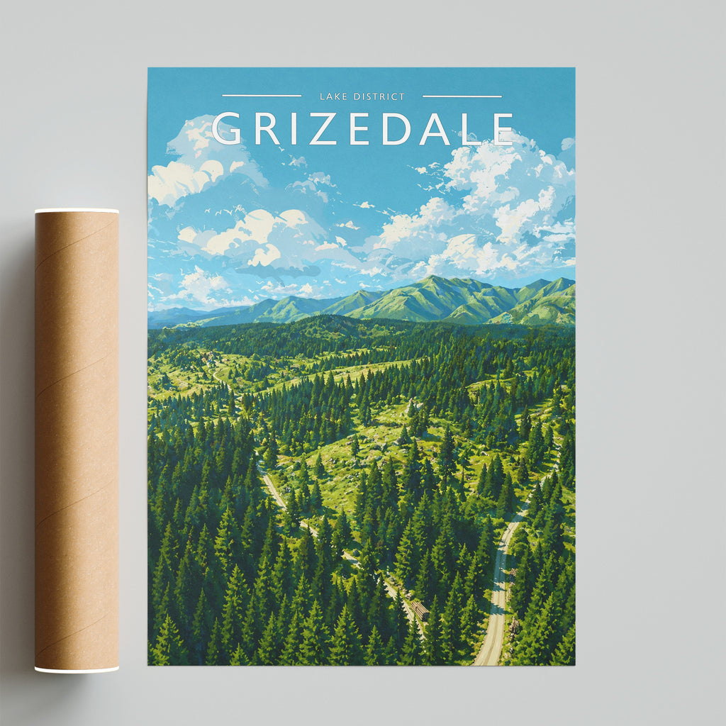 Grizedale Travel Poster - fine art print with shipping tube