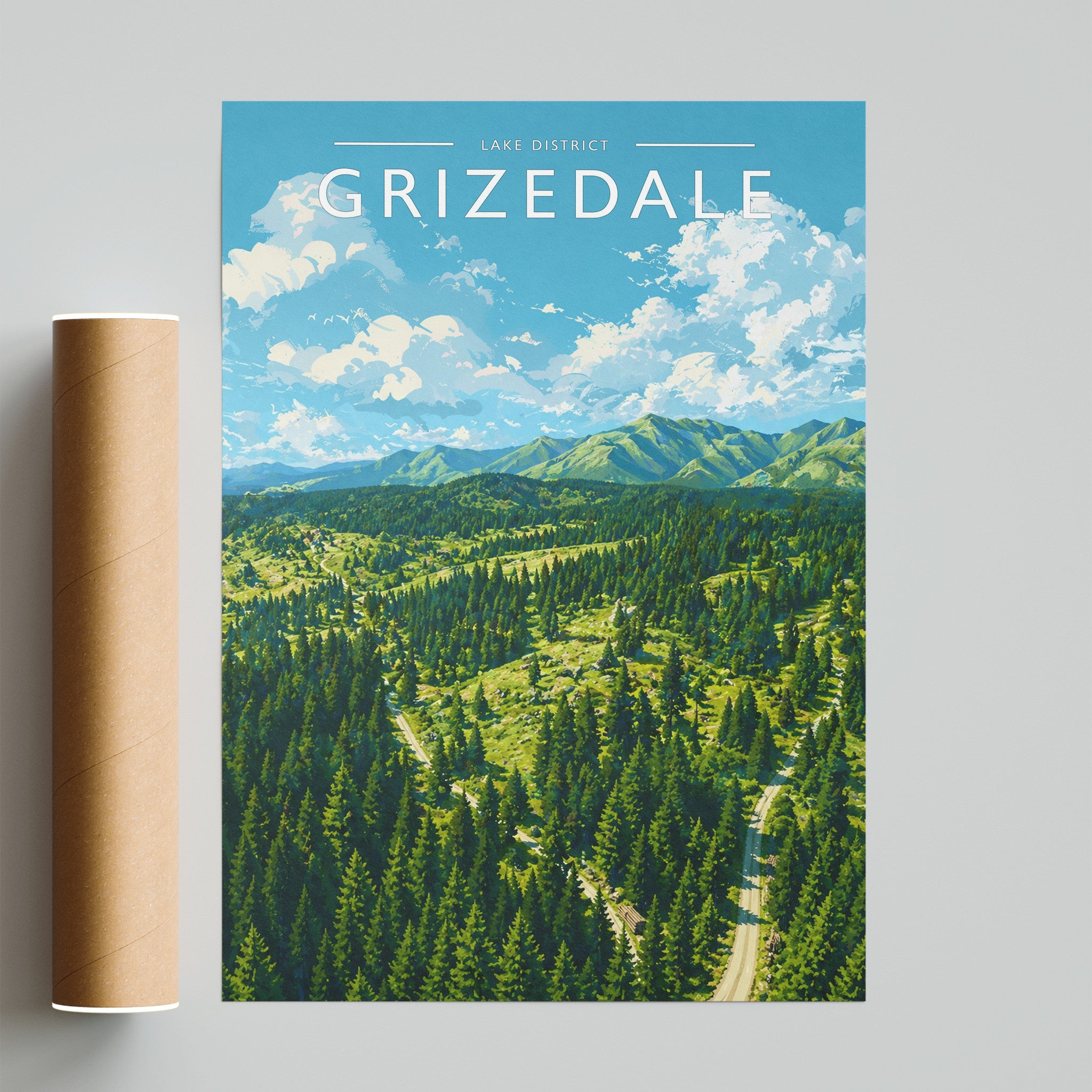 Grizedale Travel Poster - fine art print with shipping tube