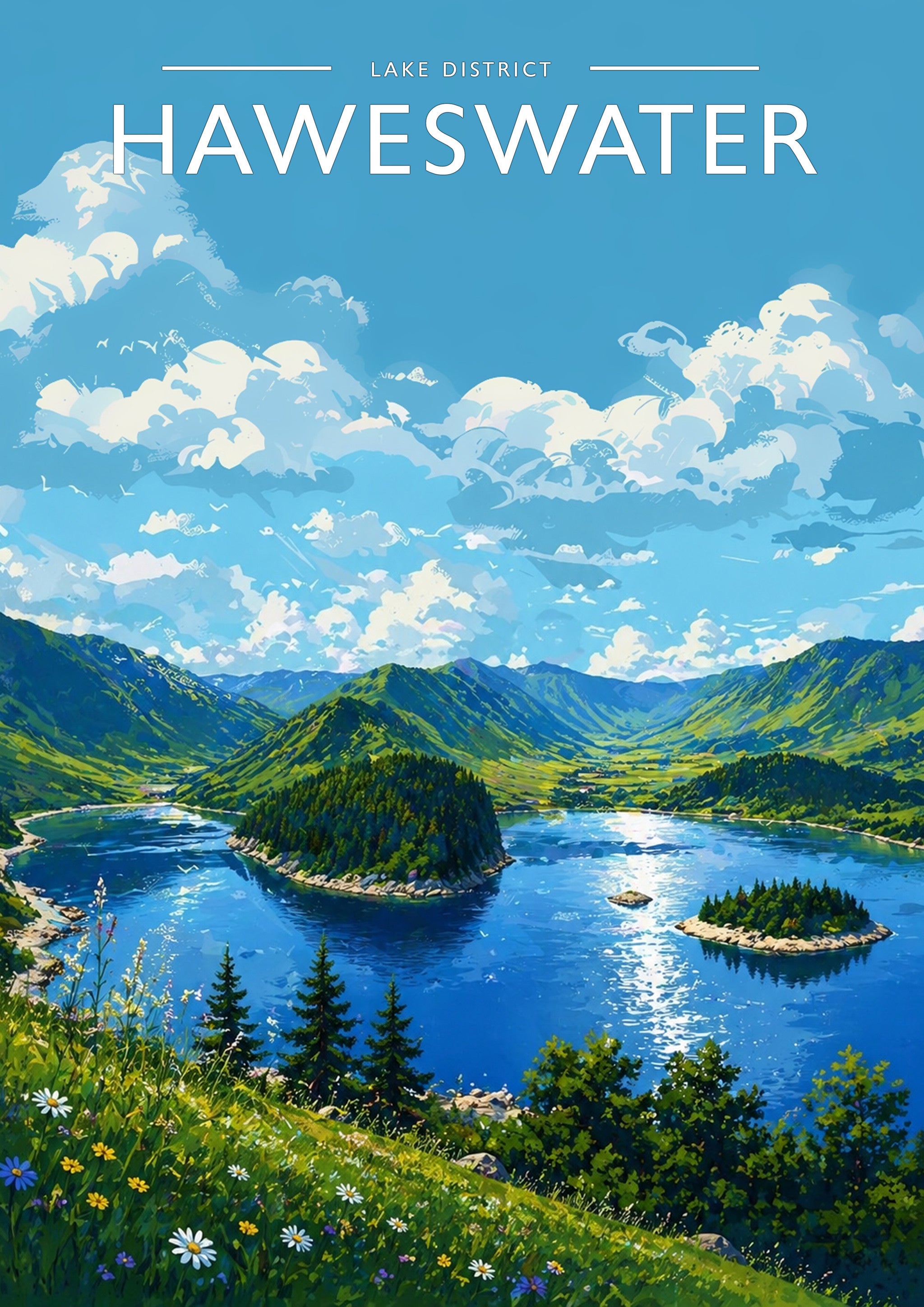 Haweswater Travel Poster - A4 travel poster print