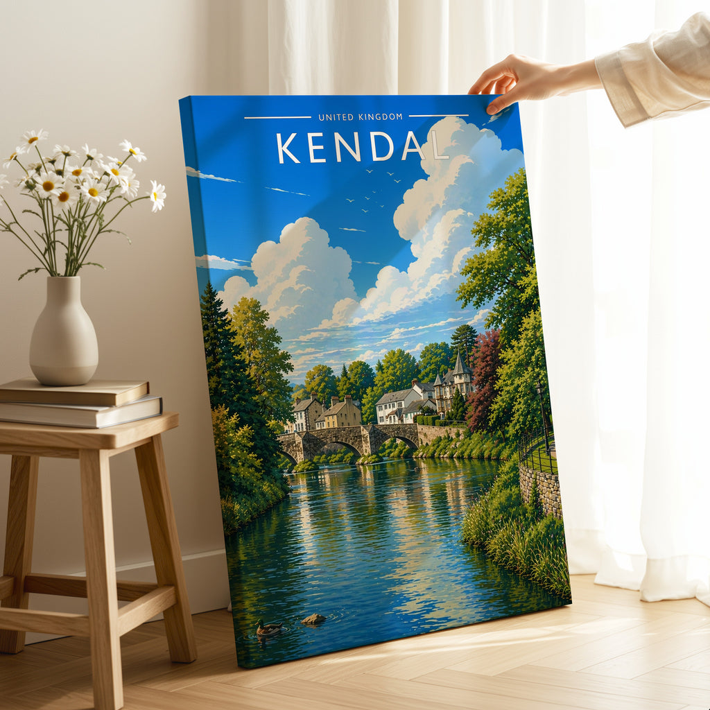 Kendal Travel Poster as a gallery-wrapped canvas