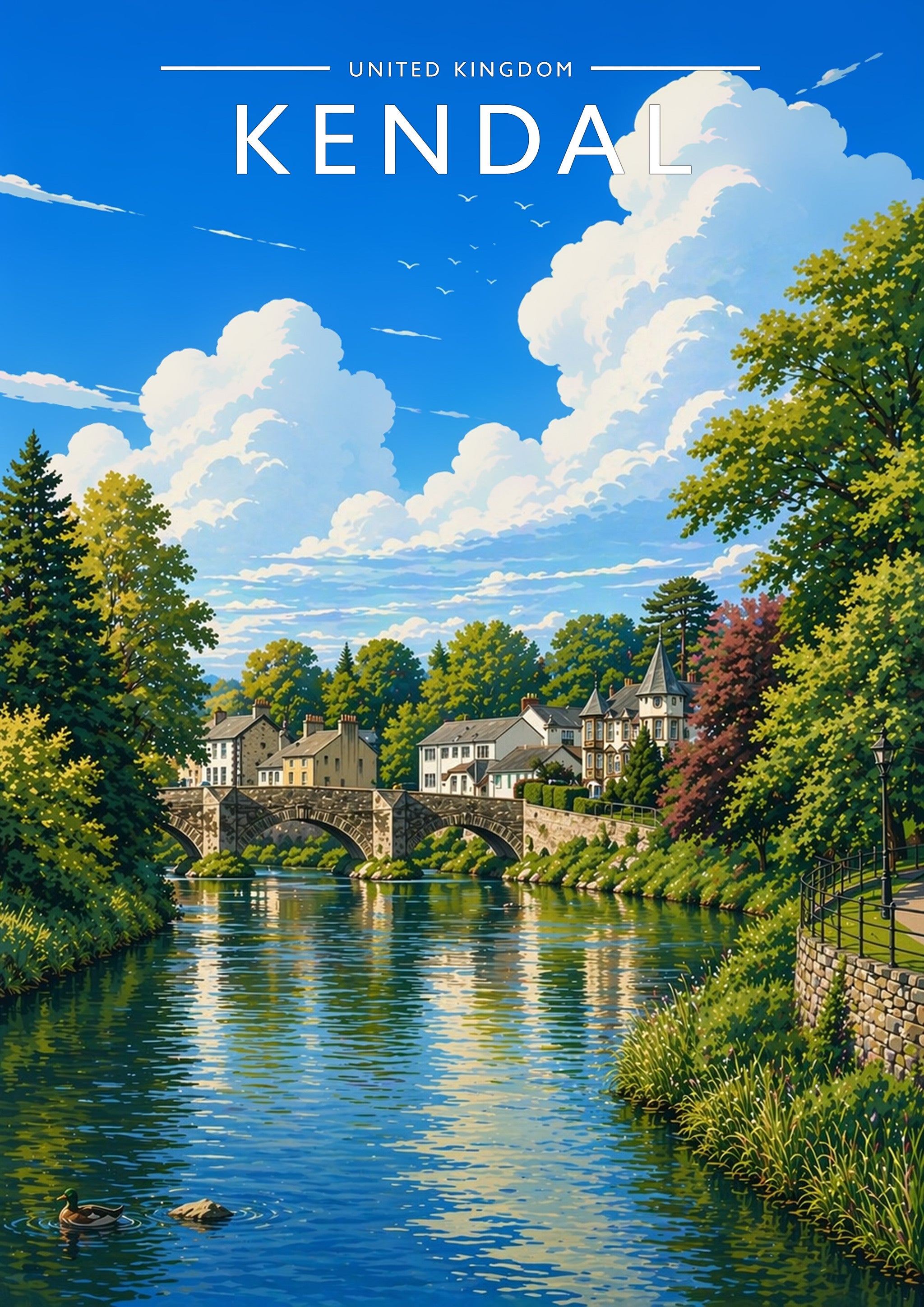 Kendal Travel Poster - A4 travel poster print