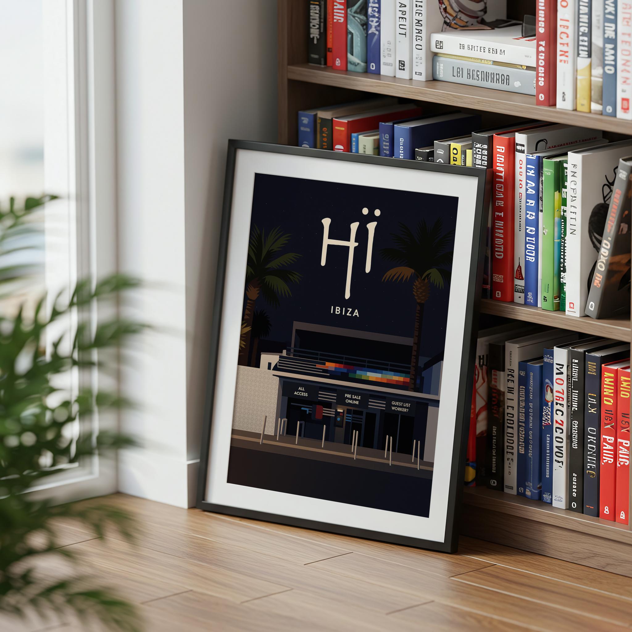 Ibiza #6 Travel Poster mounted in a black frame